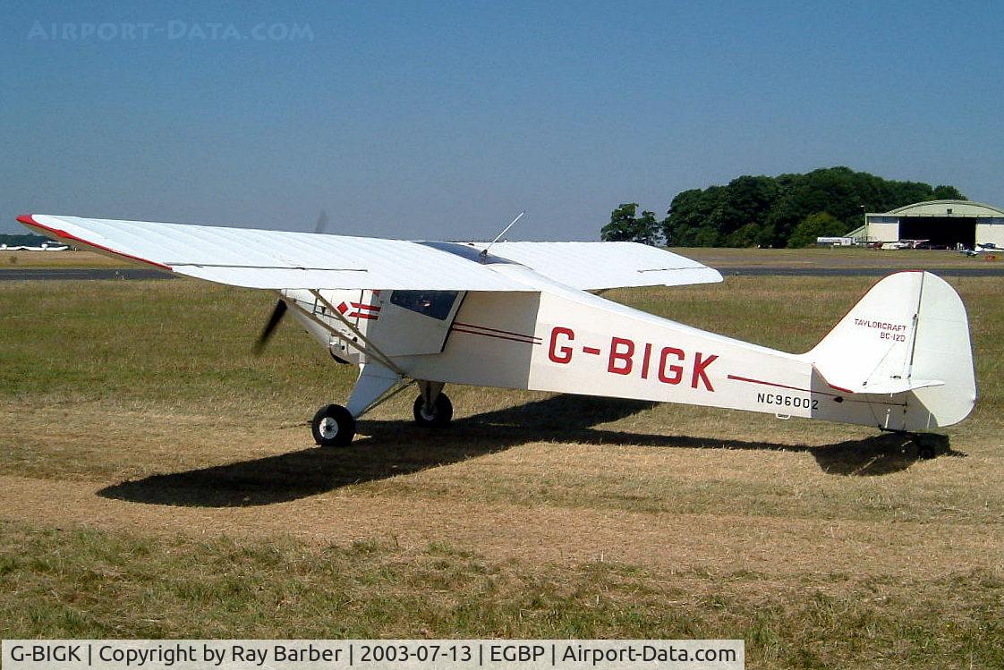 G-BIGK, 1946 Taylorcraft BC-12D Twosome C/N 8302, Taylorcraft BC-12D [8302] Kemble~G 13/07/2003