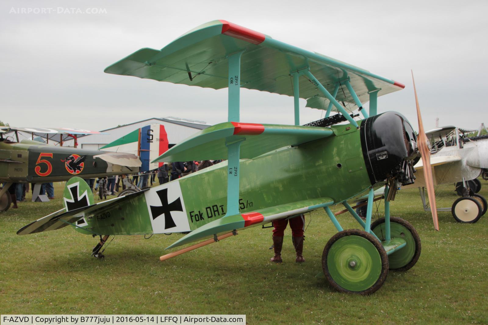 F-AZVD, Fokker Dr-1 Replica C/N 01-CP, at La Ferté-Alais