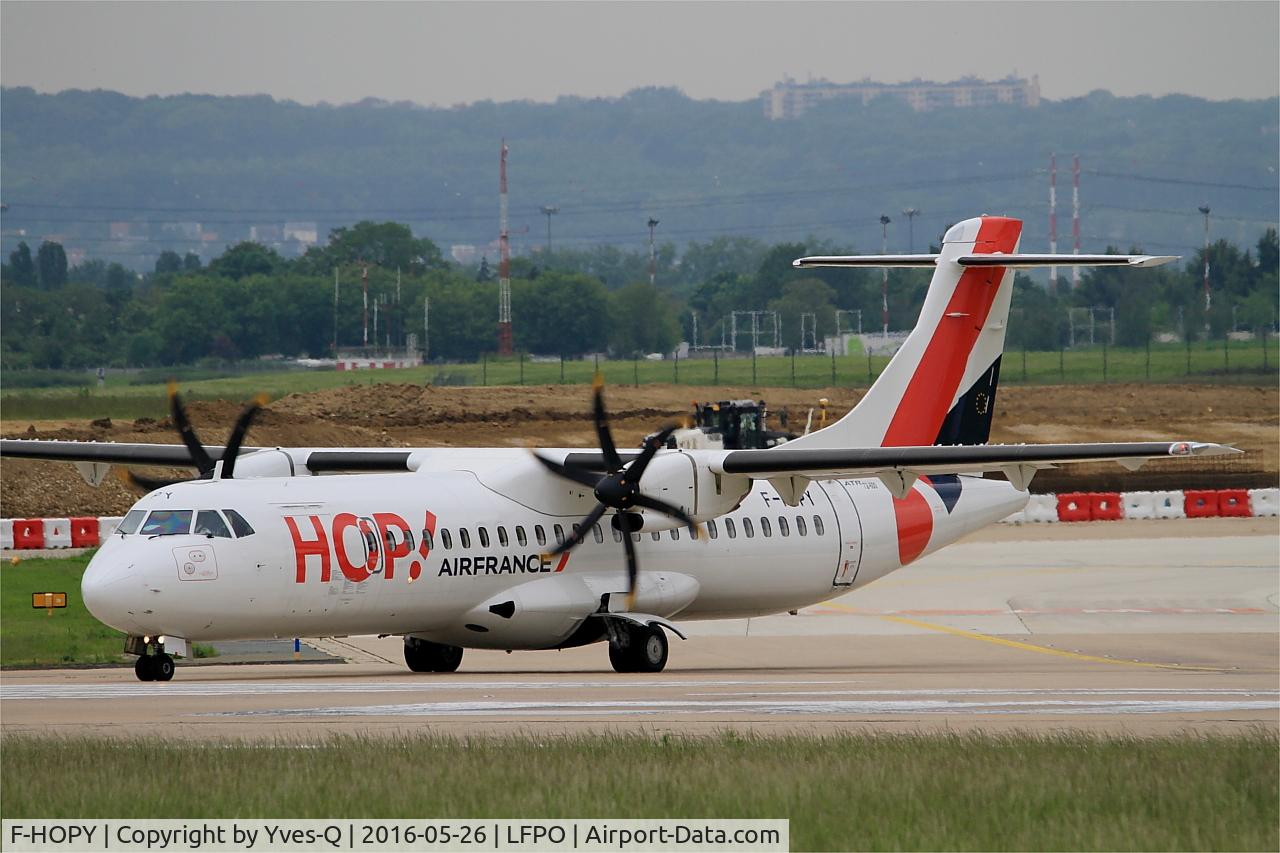 F-HOPY, 2015 ATR 72-600 (72-212A) C/N 1237, ATR 72-600, Lining up prior take off rwy 08, Paris-Orly airport (LFPO-ORY)