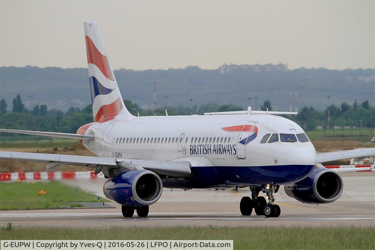 G-EUPW, 2001 Airbus A319-131 C/N 1440, Airbus A319-131, Lining up prior take off rwy 08, Paris-Orly airport (LFPO-ORY)