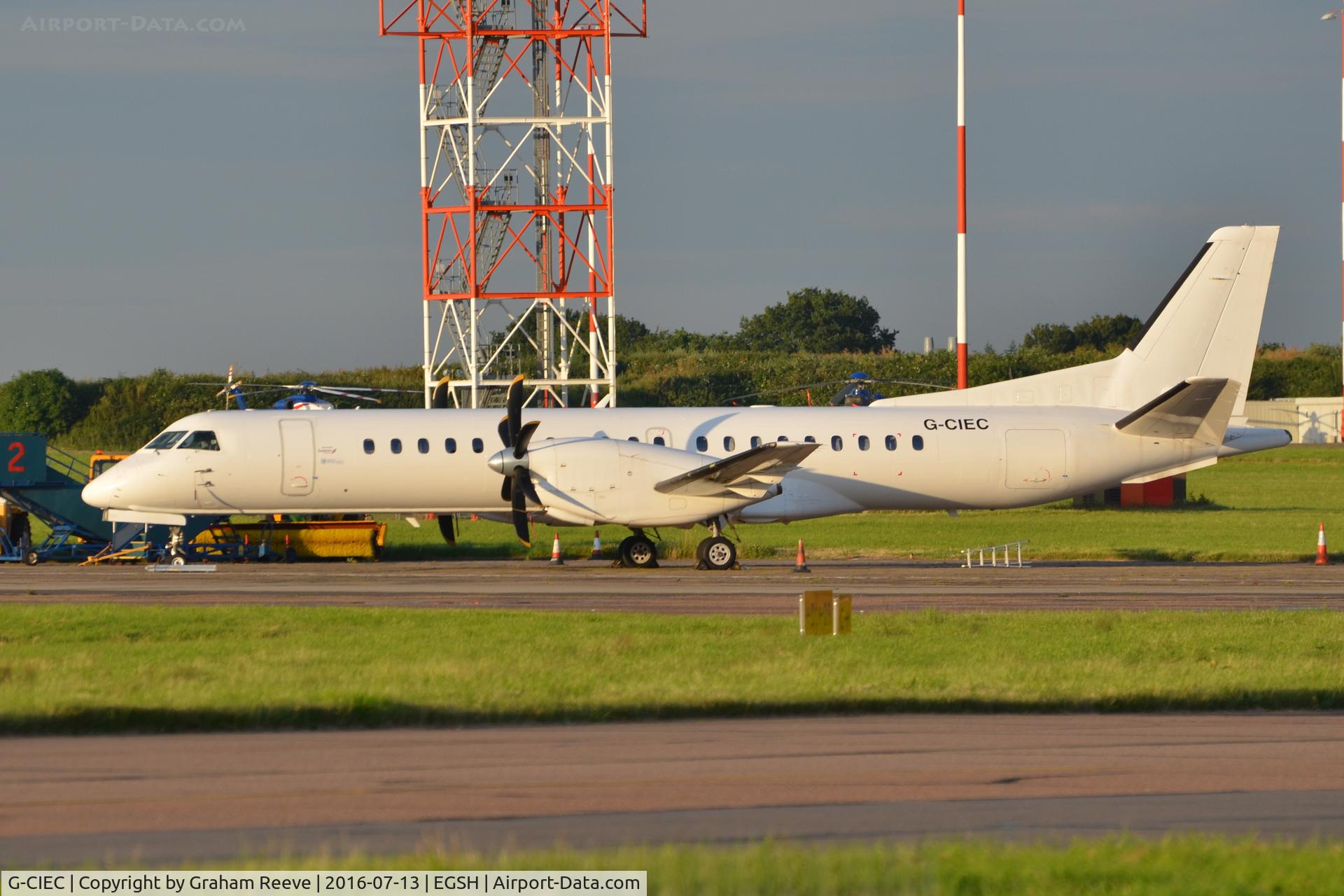 G-CIEC, 1996 Saab 2000 C/N 2000-037, Parked at Norwich.