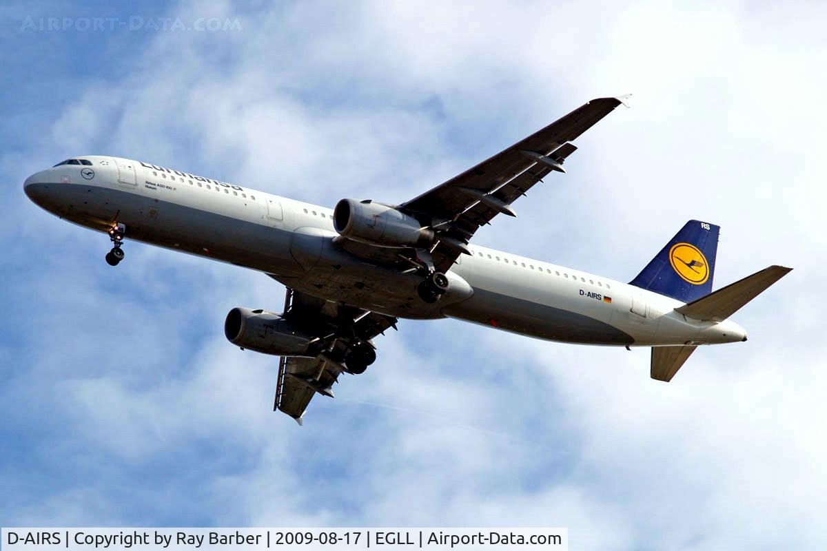 D-AIRS, 1996 Airbus A321-131 C/N 0595, Airbus A321-131 [0595] (Lufthansa) Home~G 17/08/2009. On approach 27R.