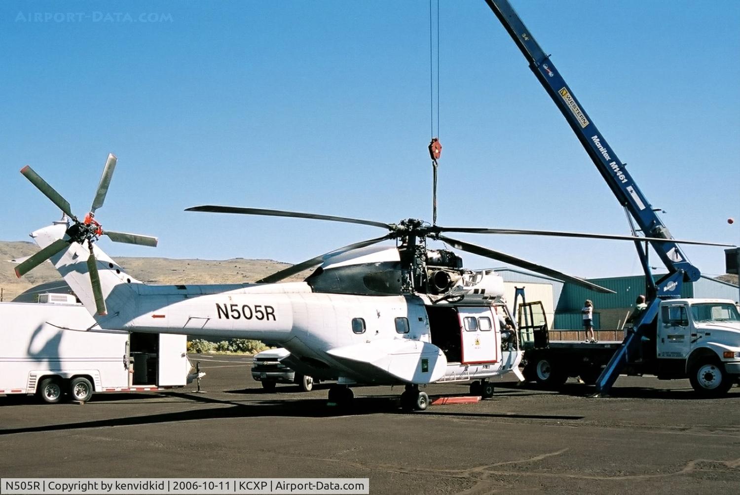 N505R, 1977 Eurocopter SA-330J Puma C/N 1478, Carson City al fresco engine change.