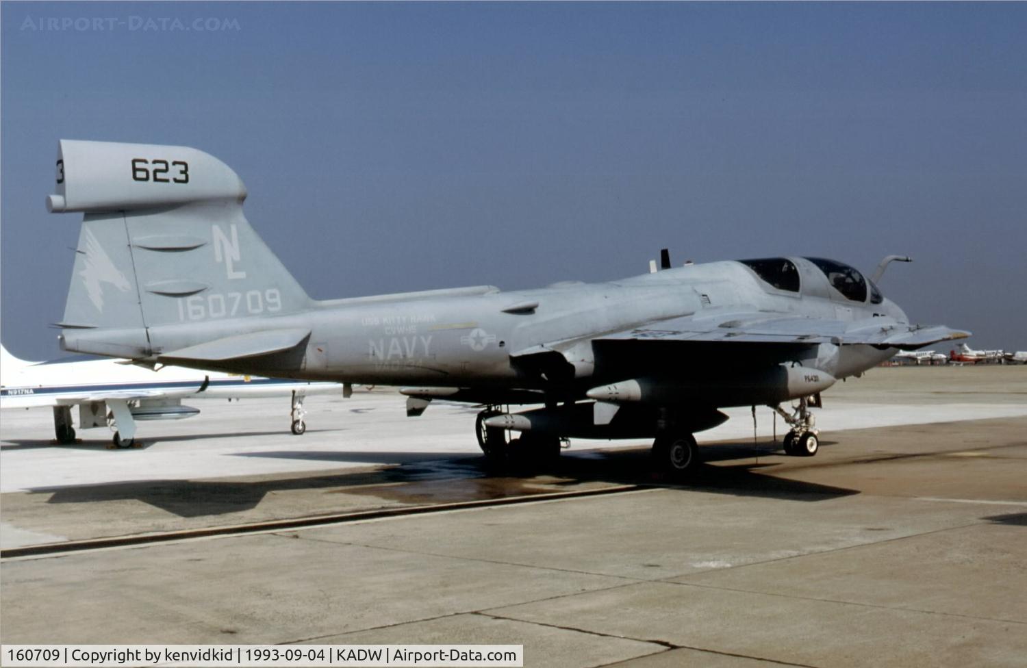 160709, Grumman EA-6B Prowler C/N P-72, US Navy
Andrews AFB visiting aircraft ramp.