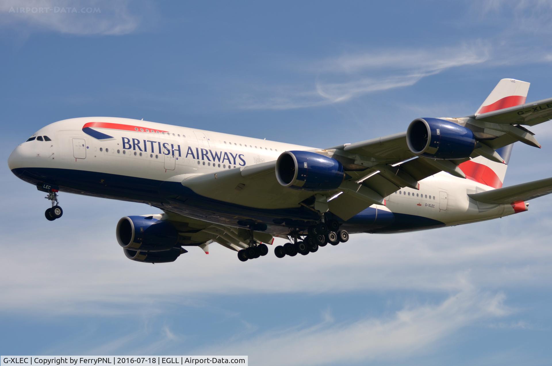 G-XLEC, 2013 Airbus A380-841 C/N 124, Huge and almost too close for comfort :-)