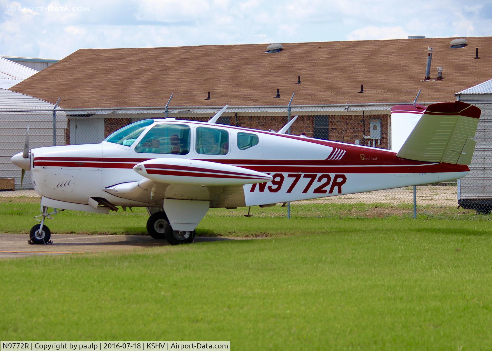 N9772R, 1959 Beech M35 Bonanza C/N D-6264, At Shreveport Regional.