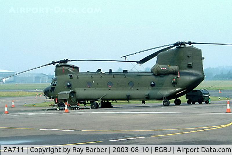 ZA711, Boeing Vertol Chinook HC.4 C/N MA023/M7026, Boeing-Vertol CH-47HC.4 [M7026] (Royal Air Force) Staverton~G 10/08/2003