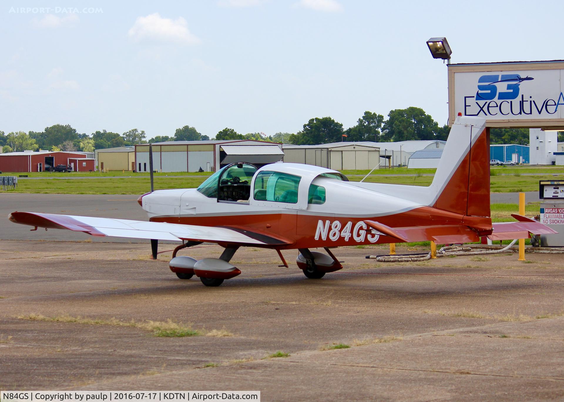 N84GS, 1975 Grumman American AA-5A Cheetah C/N AA5A-0071, At Downtown Shreveport.