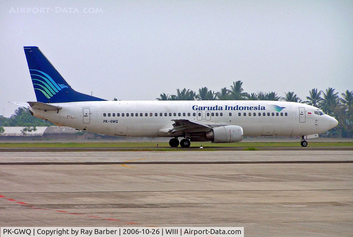 PK-GWQ, Boeing 737-4U3 C/N 25719, Boeing 737-4U3 [25719] (Garuda Indonesia) Jakarta-Soekarno Hatta Int~PK 26/10/2006