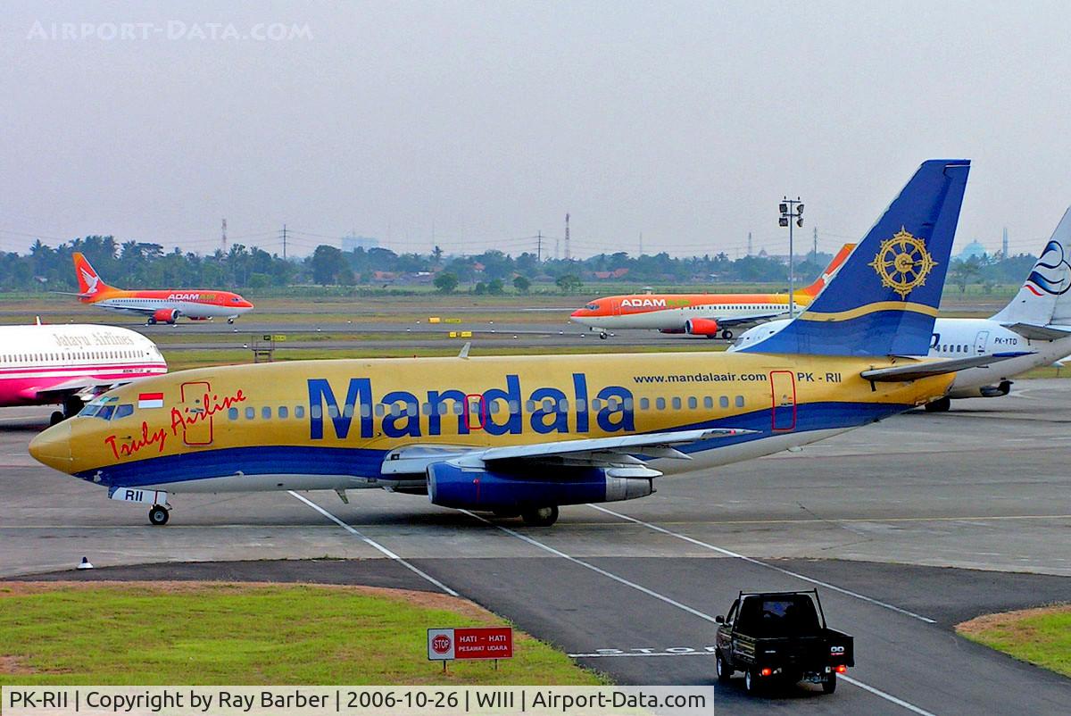PK-RII, 1983 Boeing 737-2E7 C/N 22876, Boeing 737-2E7 [22876] (Mandala Airlines) Jakarta-Soekarno Hatta Int~PK 26/10/2006