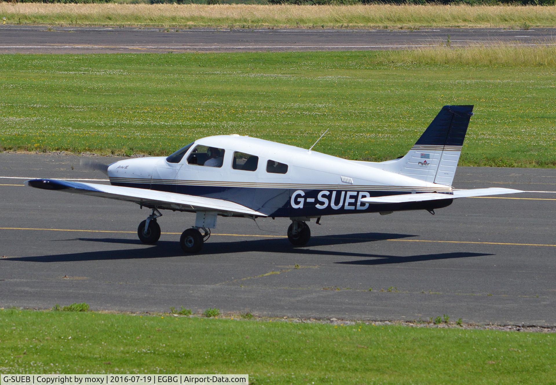 G-SUEB, 2001 Piper PA-28-181 Cherokee Archer III C/N 28-43466, Piper Cherokee Archer III at Leicester Airport. Ex N495AF