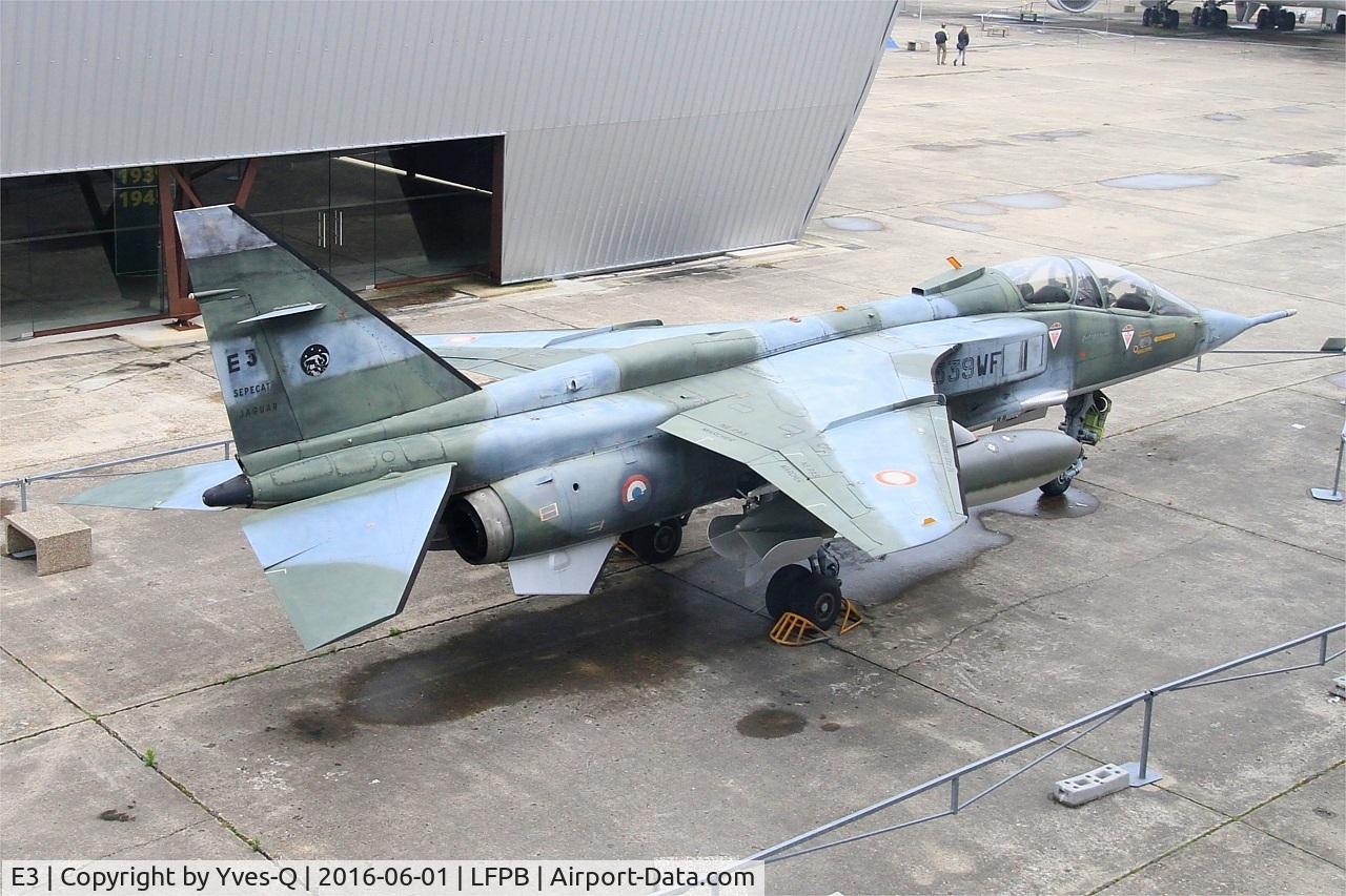 E3, Sepecat Jaguar E C/N E3, Sepecat Jaguar E, Exibited at Air & Space Museum Paris-Le Bourget (LFPB)