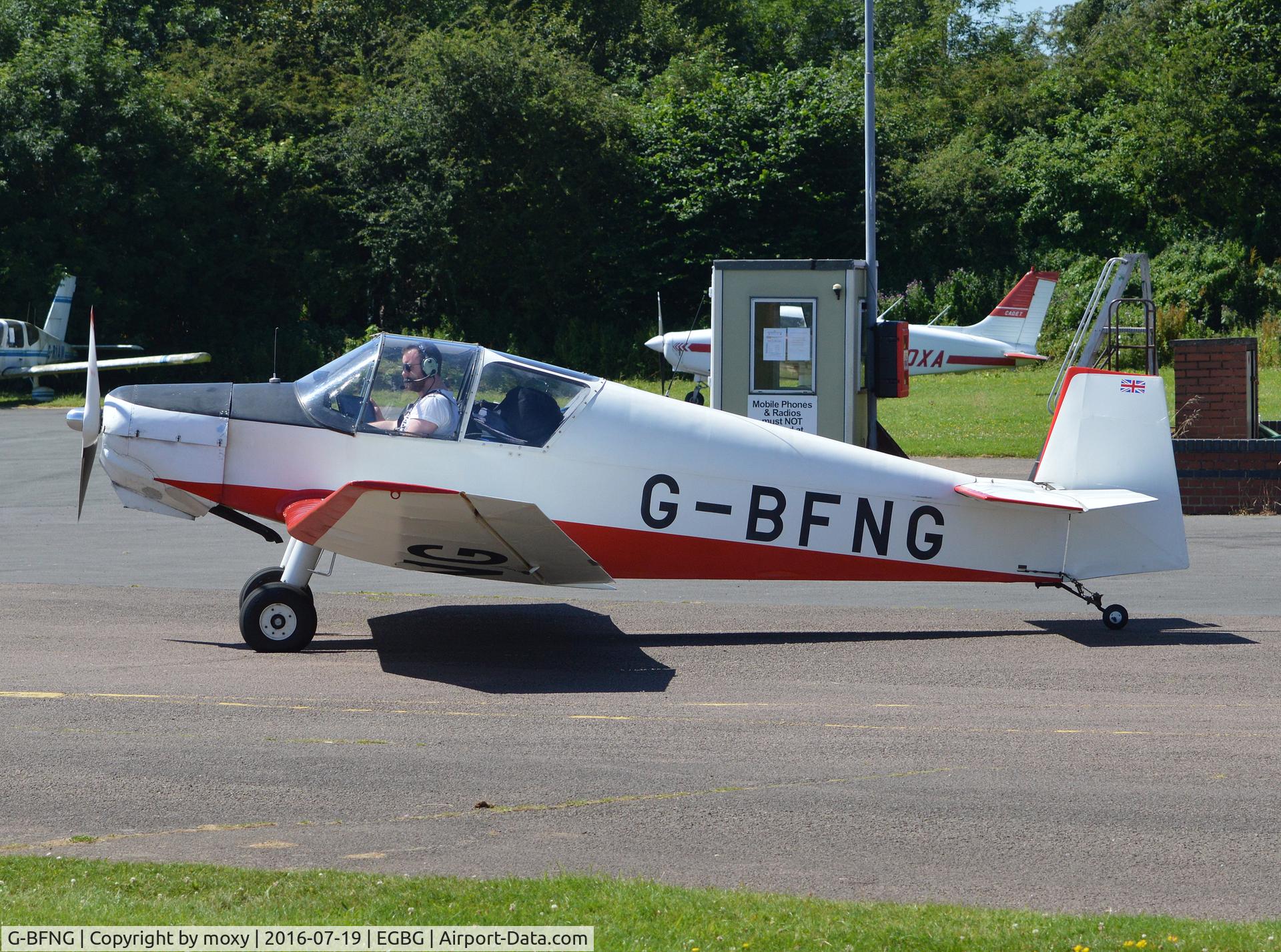 G-BFNG, 1966 Jodel D-112 C/N 1321, Jodel D112 at Leicester Airport. Ex F-BNHI