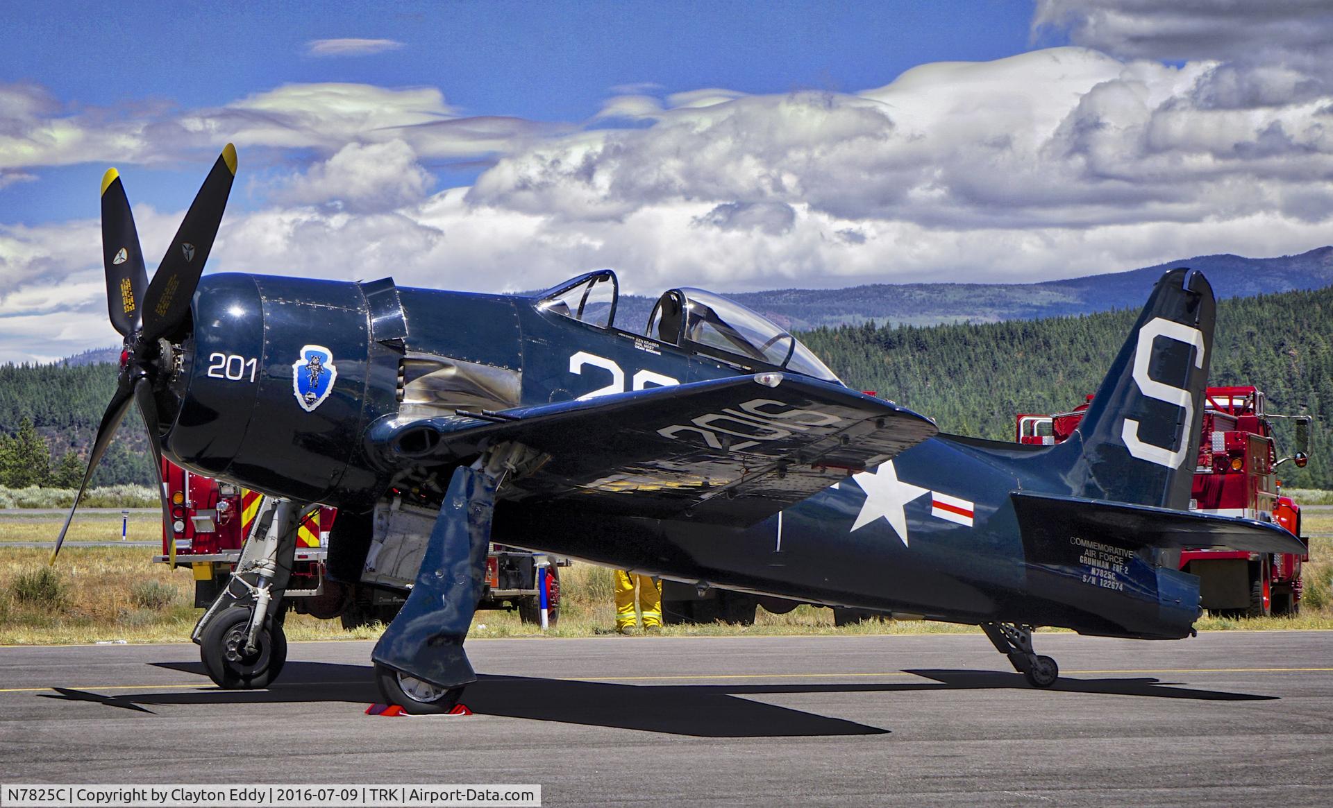 N7825C, 1948 Grumman F8F-2 (G58) Bearcat C/N D.1227, N7825C at the Truckee Airshow in California. 2016.