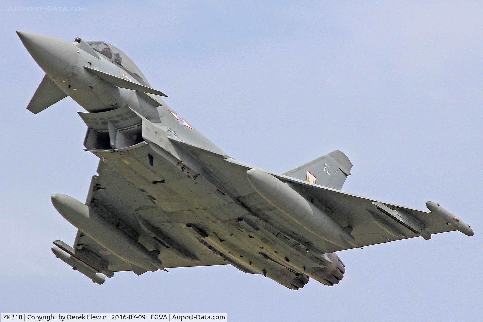 ZK310, 2010 Eurofighter EF-2000 Typhoon FGR4 C/N BS063/258, Typhoon FGR4, Royal Air Force, 1 (F) Squadron RAF Lossiemouth Moray based, coded FL, call sign Jedi 11, seen displaying at RIAT 2016.