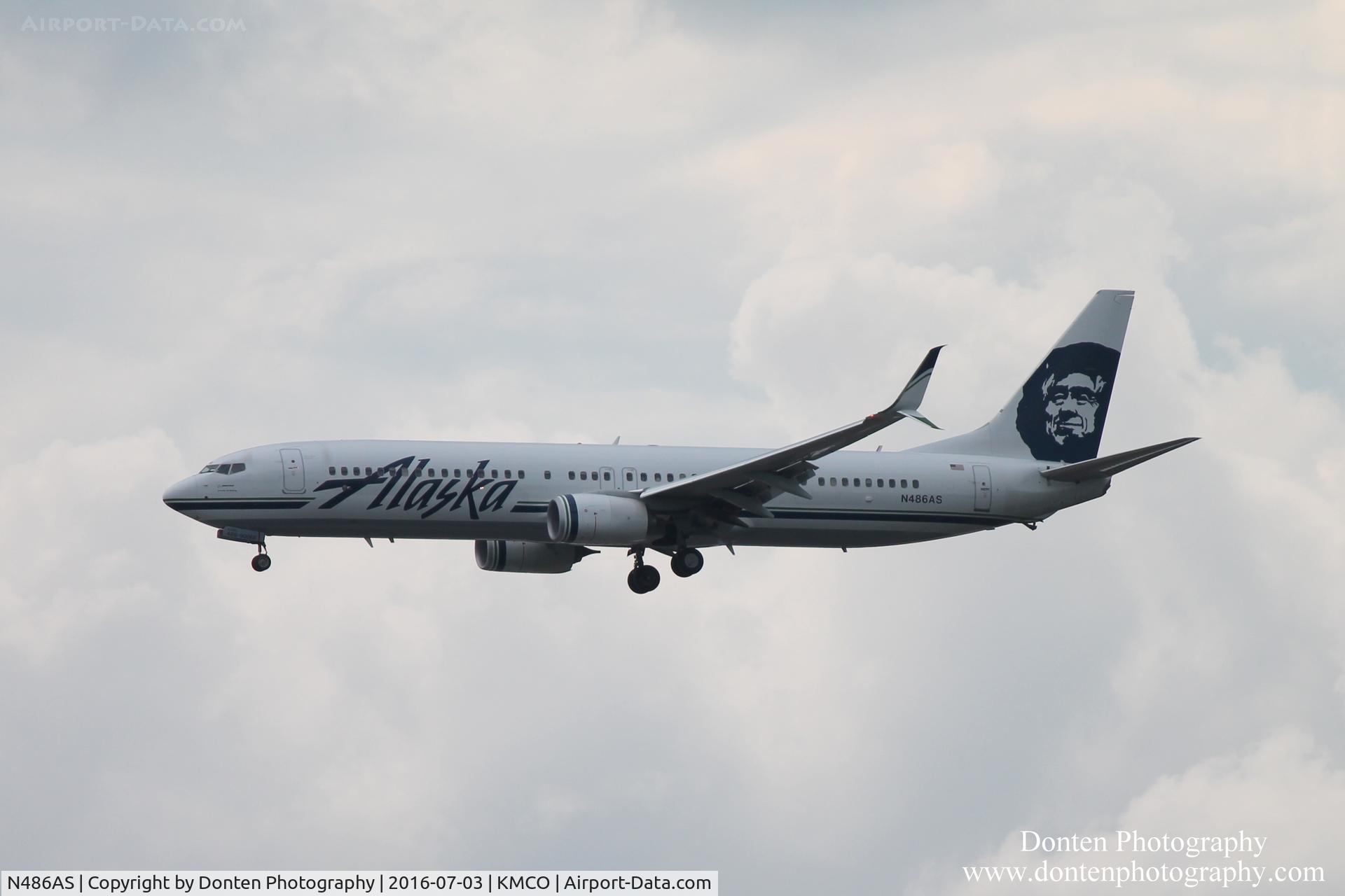 N486AS, 2015 Boeing 737-990/ER C/N 44107, Alaska Flight 16 (N486AS) arrives at Orlando International Airport following flight from Seattle-Tacoma International Airport