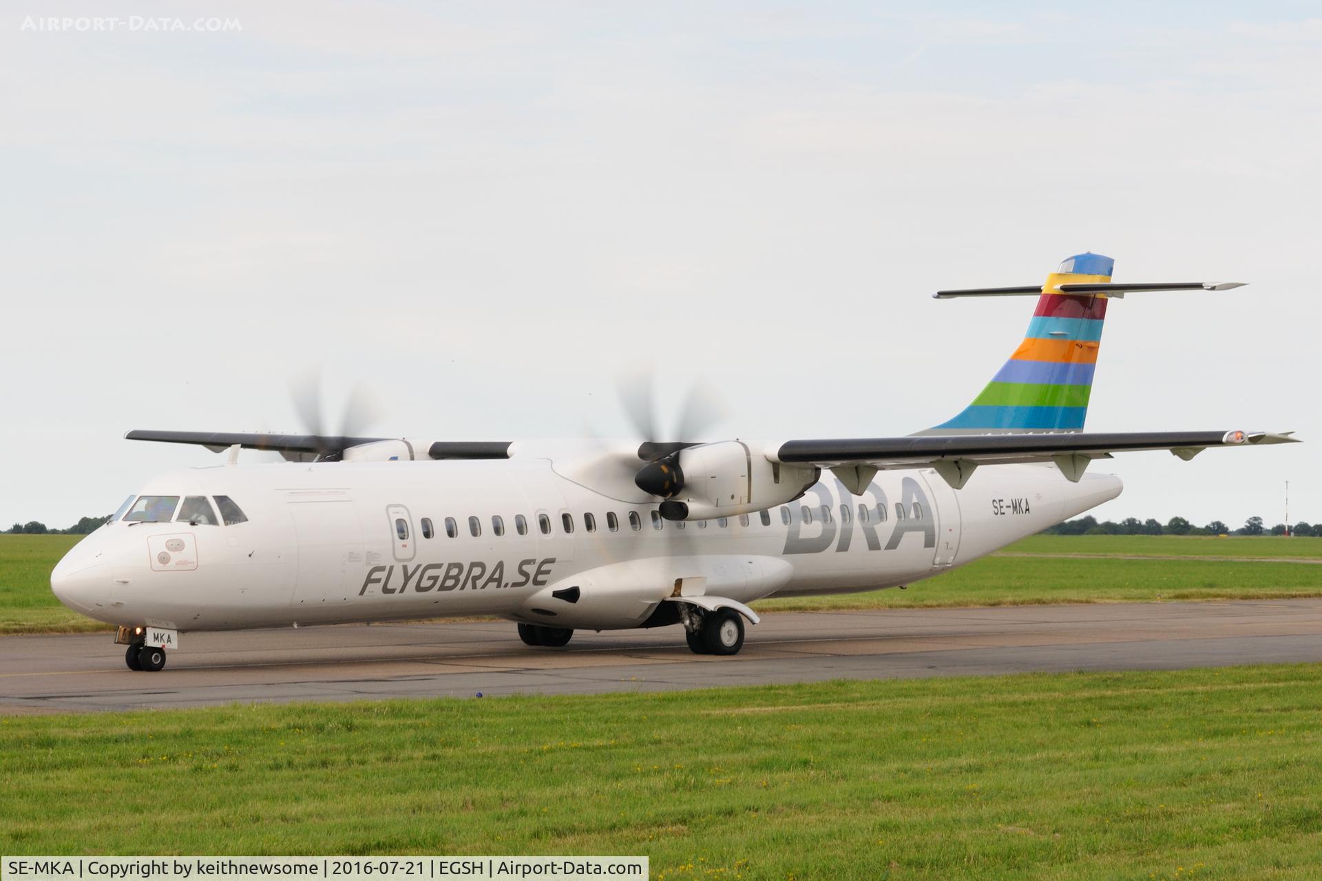SE-MKA, 2015 ATR 72-212A C/N 1276, Leaving following paint work.