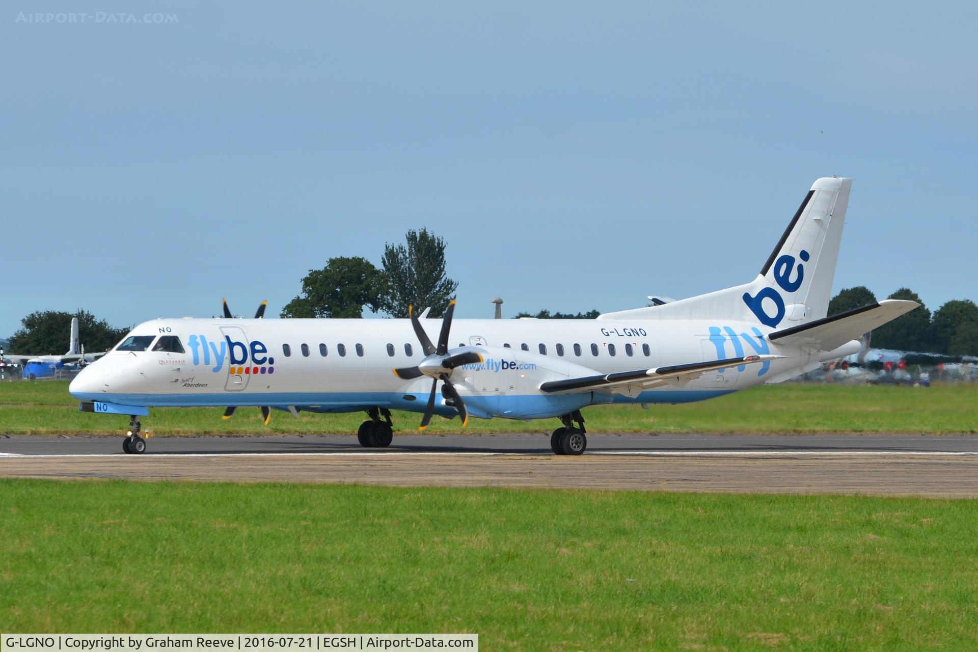 G-LGNO, 1995 Saab 2000 C/N 2000-013, About to depart.