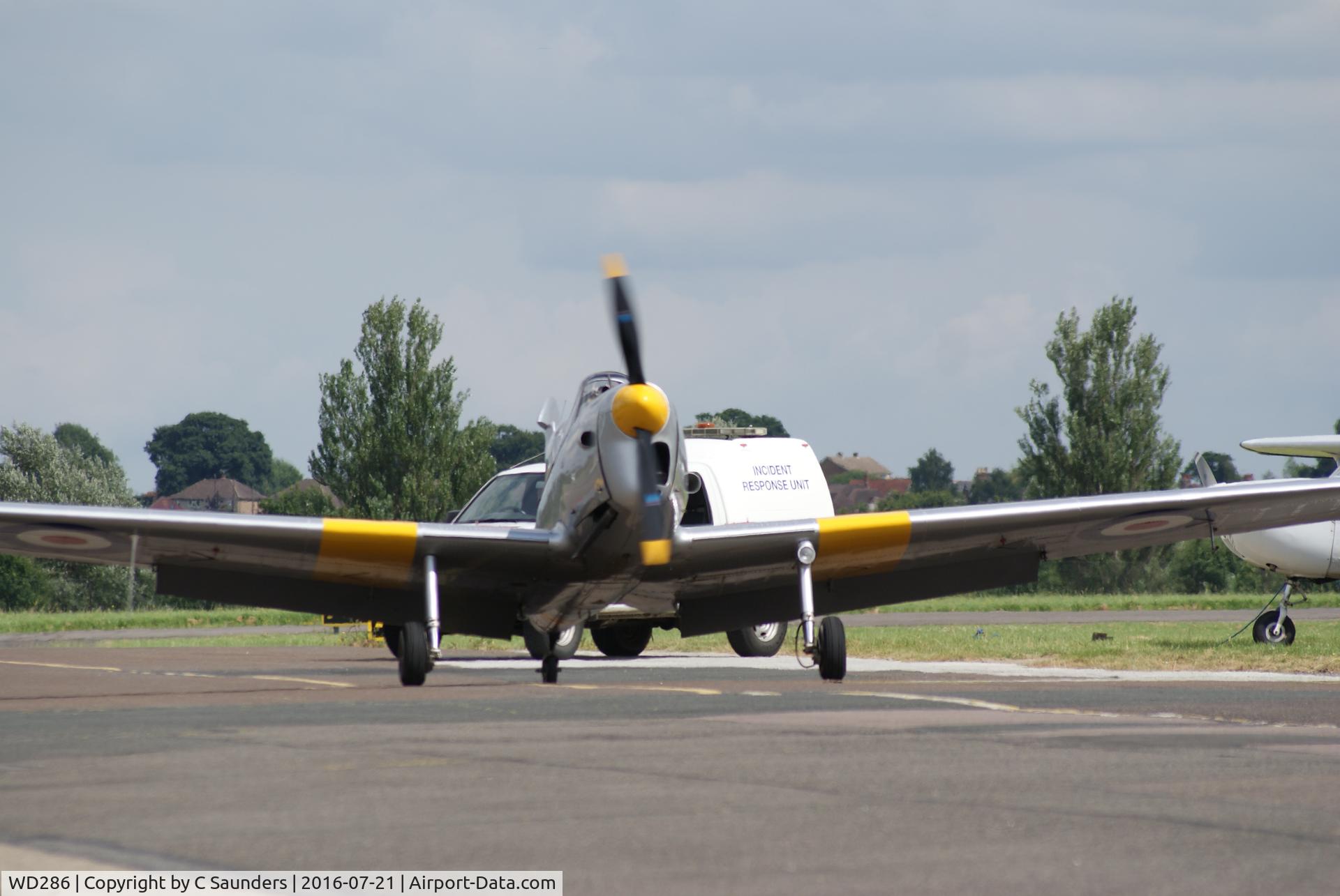 WD286, 1950 De Havilland DHC-1 Chipmunk T.10 C/N C1/0225, WD286 landing at North Weald.