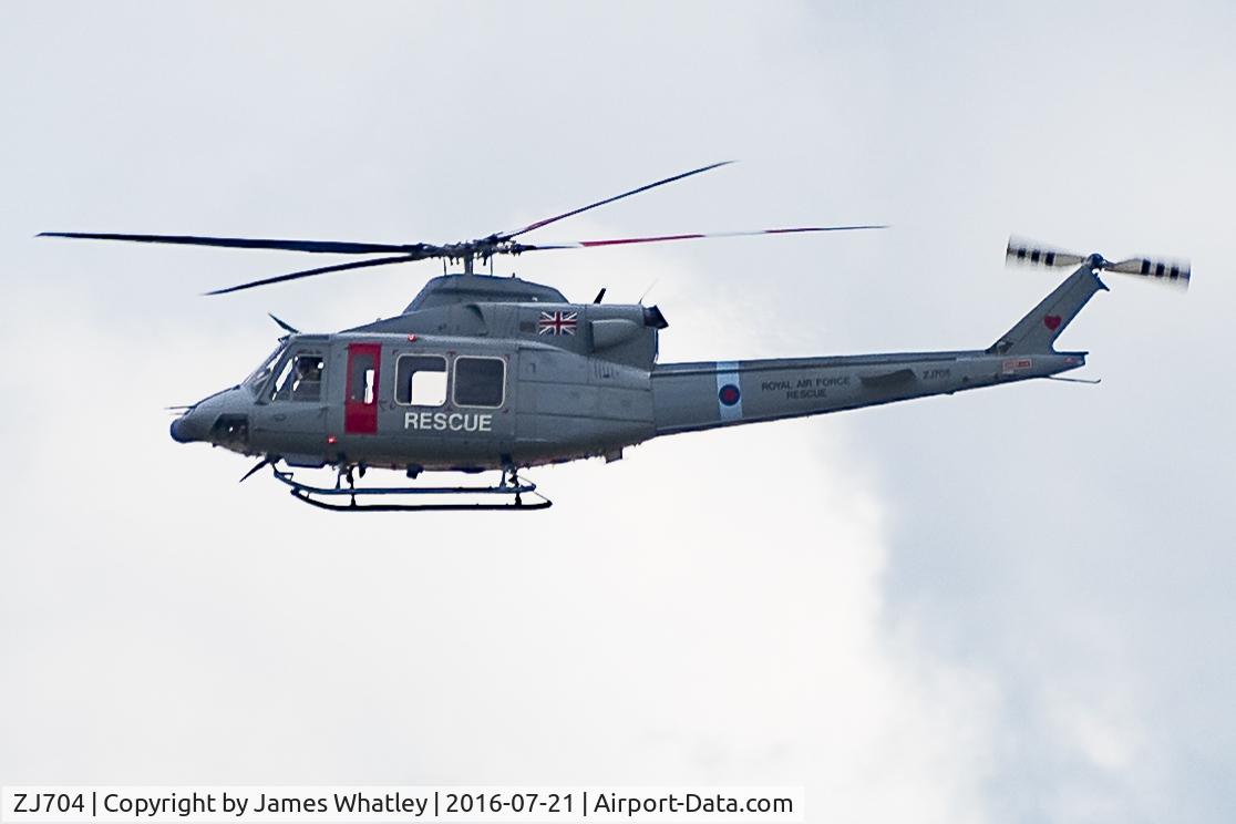 ZJ704, 2002 Bell 412EP Griffin HAR.2 C/N 36304, Seen over Berwick St James operating for ETPS