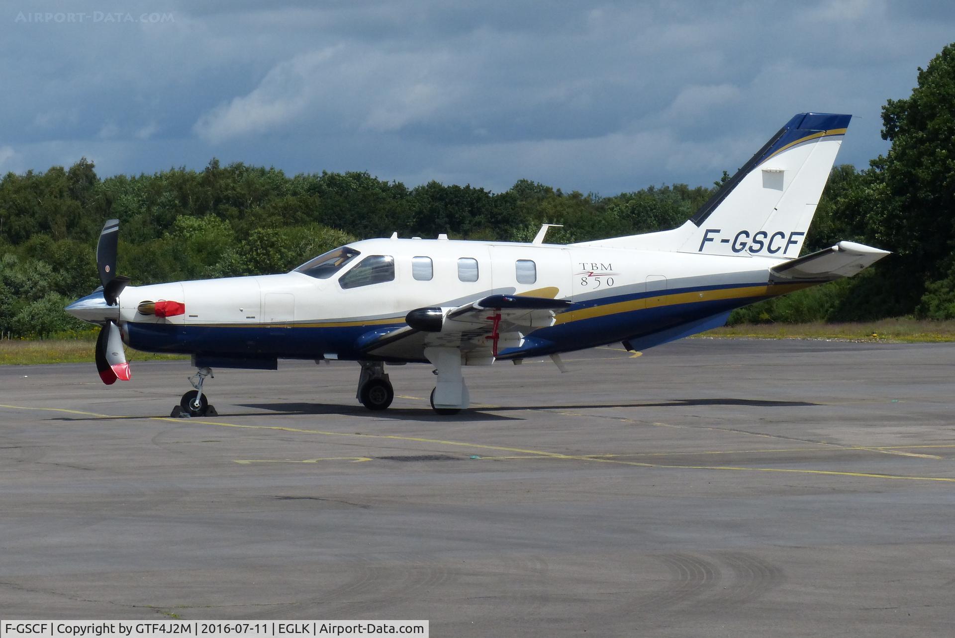F-GSCF, 2006 Socata TBM-850 C/N 383, F-GSCF at Blackbushe 11.7.16