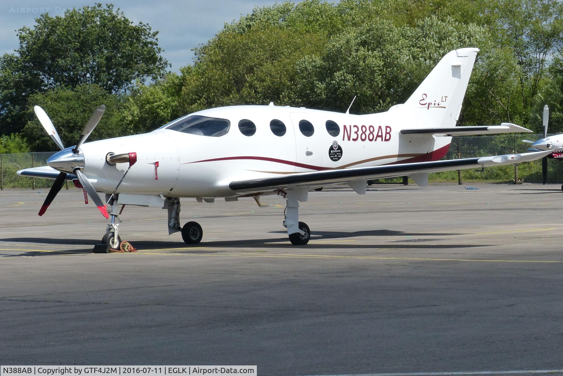 N388AB, 2008 AIR Epic LT C/N 017, N388AB at Blackbushe 11.7.16 on a round-the-world flight