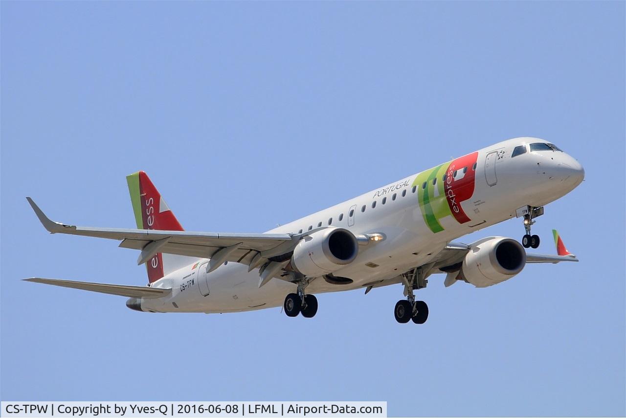 CS-TPW, 2012 Embraer 190LR (ERJ-190-100LR) C/N 19000550, Embraer ERJ-190LR, On final rwy 31R, Marseille-Provence Airport (LFML-MRS)