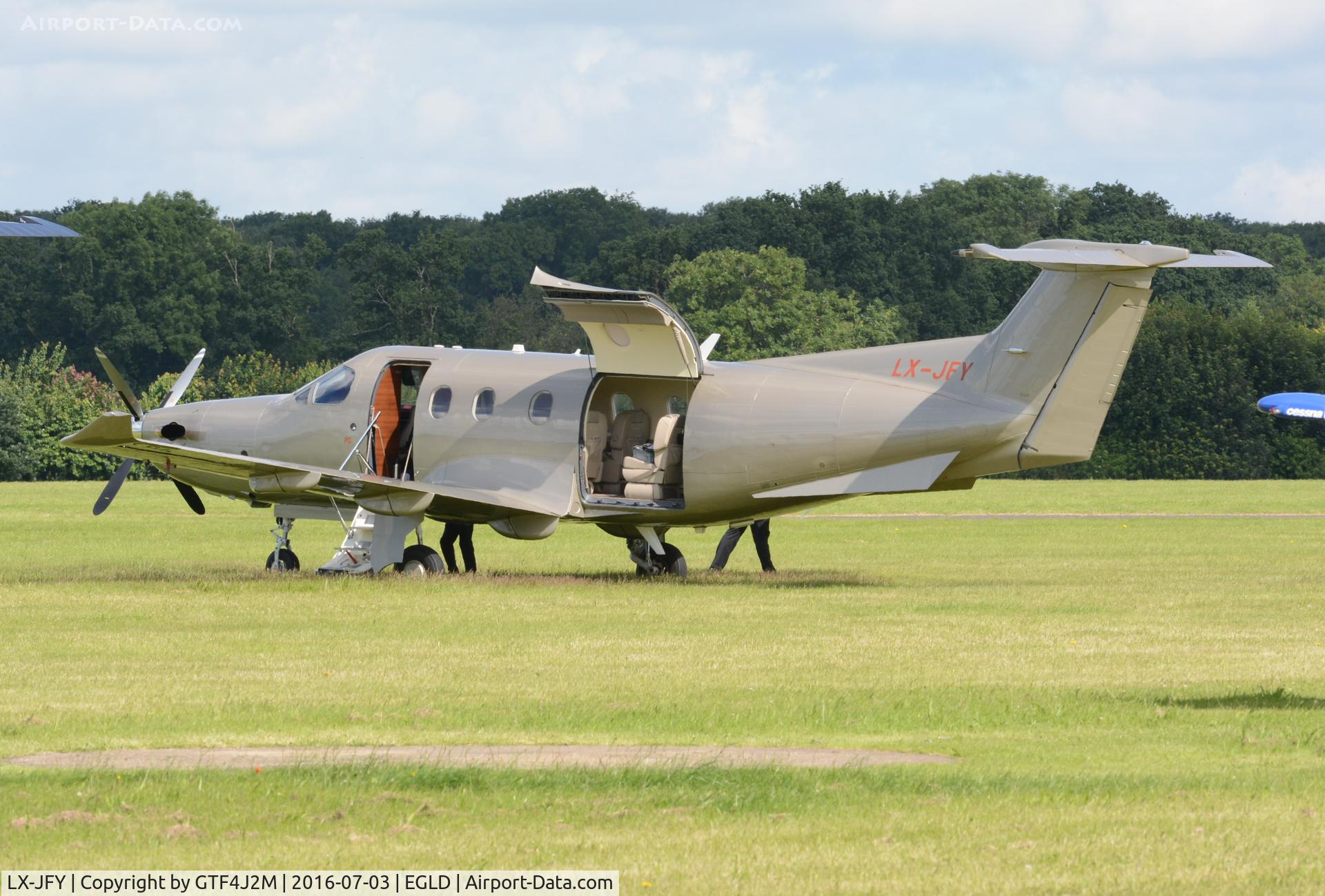LX-JFY, 2016 Pilatus PC 12/47E C/N 1542, LX-JFY at Denham 3.7.16