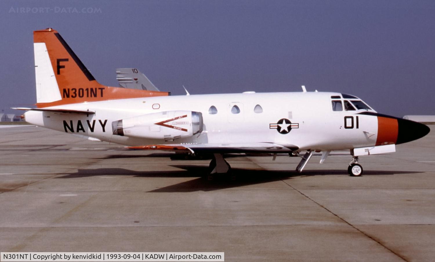 N301NT, 1964 North American NA-265-40 Sabreliner C/N 282-9, Andrew's Air Force base visiting aircraft ramp.