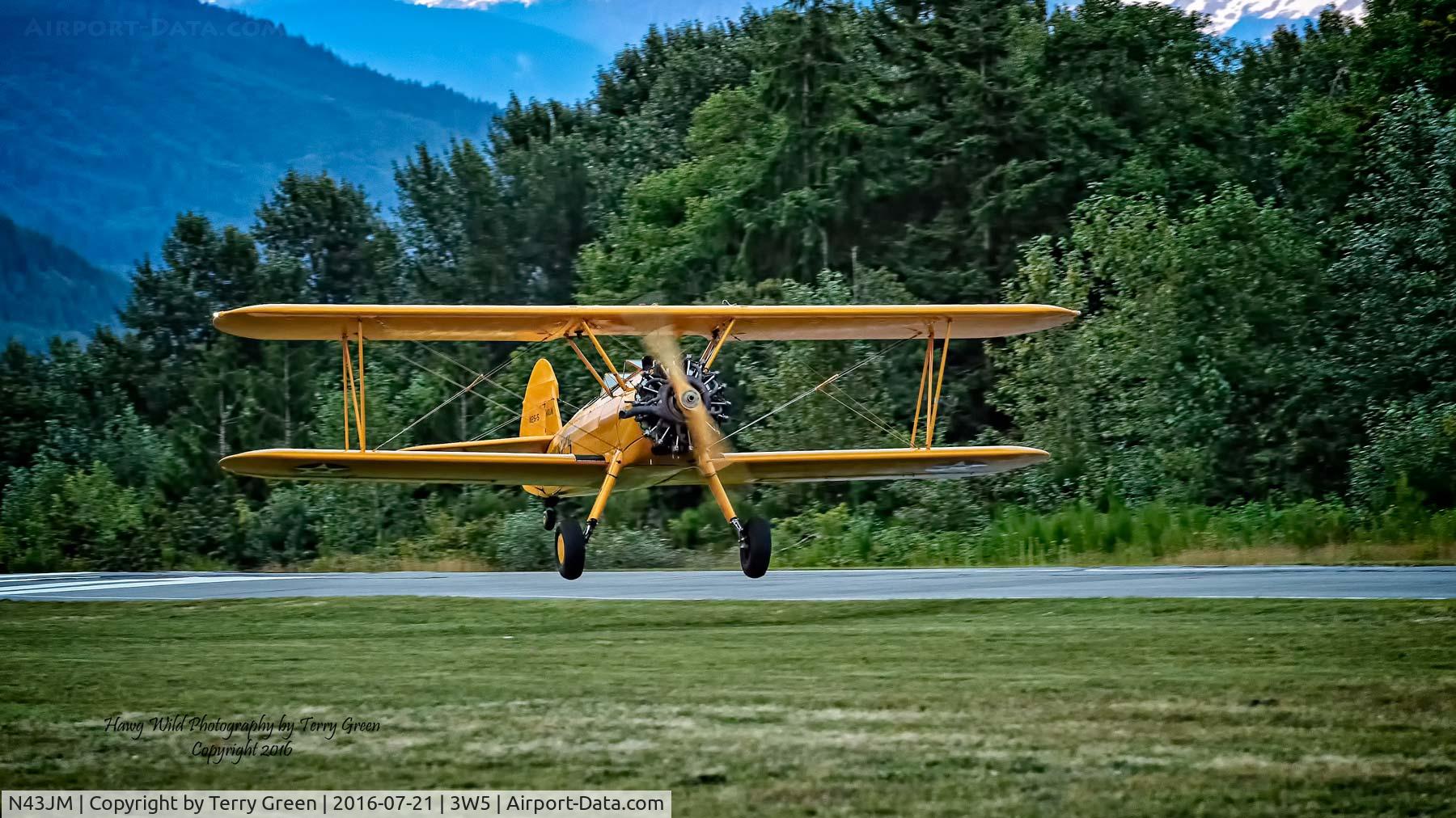 N43JM, 1943 Boeing PT-13D Kaydet (E75) C/N 75-5825, North Cascade Vintage Aircraft Fly-In