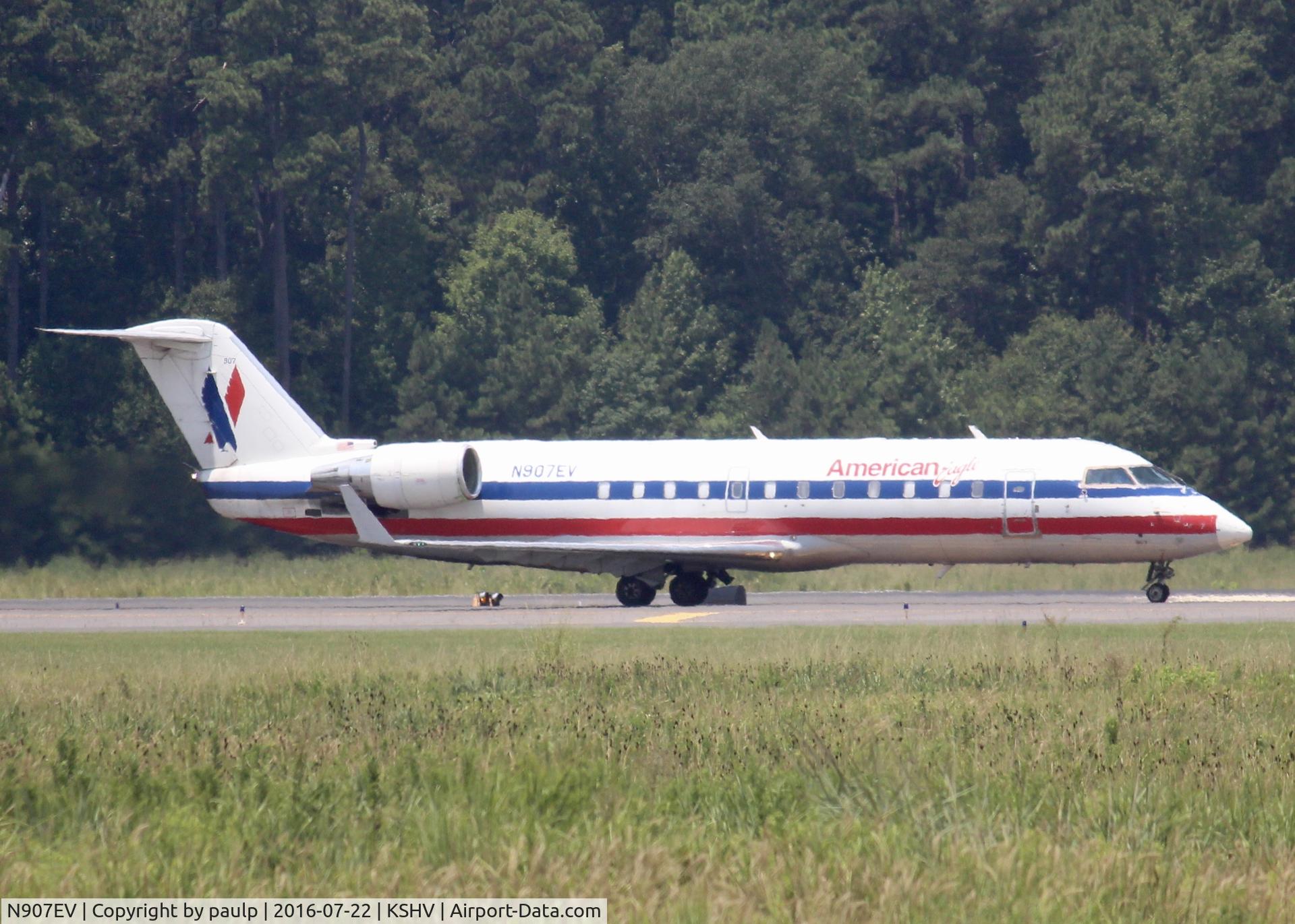 N907EV, 2002 Bombardier CRJ-200ER (CL-600-2B19) C/N 7648, At Shreveport Regional.