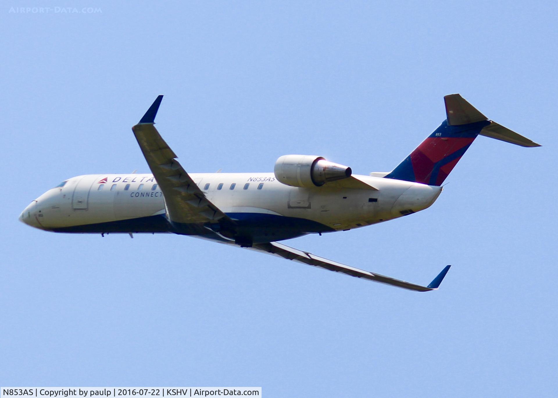 N853AS, 2000 Bombardier CRJ-200ER (CL-600-2B19) C/N 7374, At Shreveport Regional.