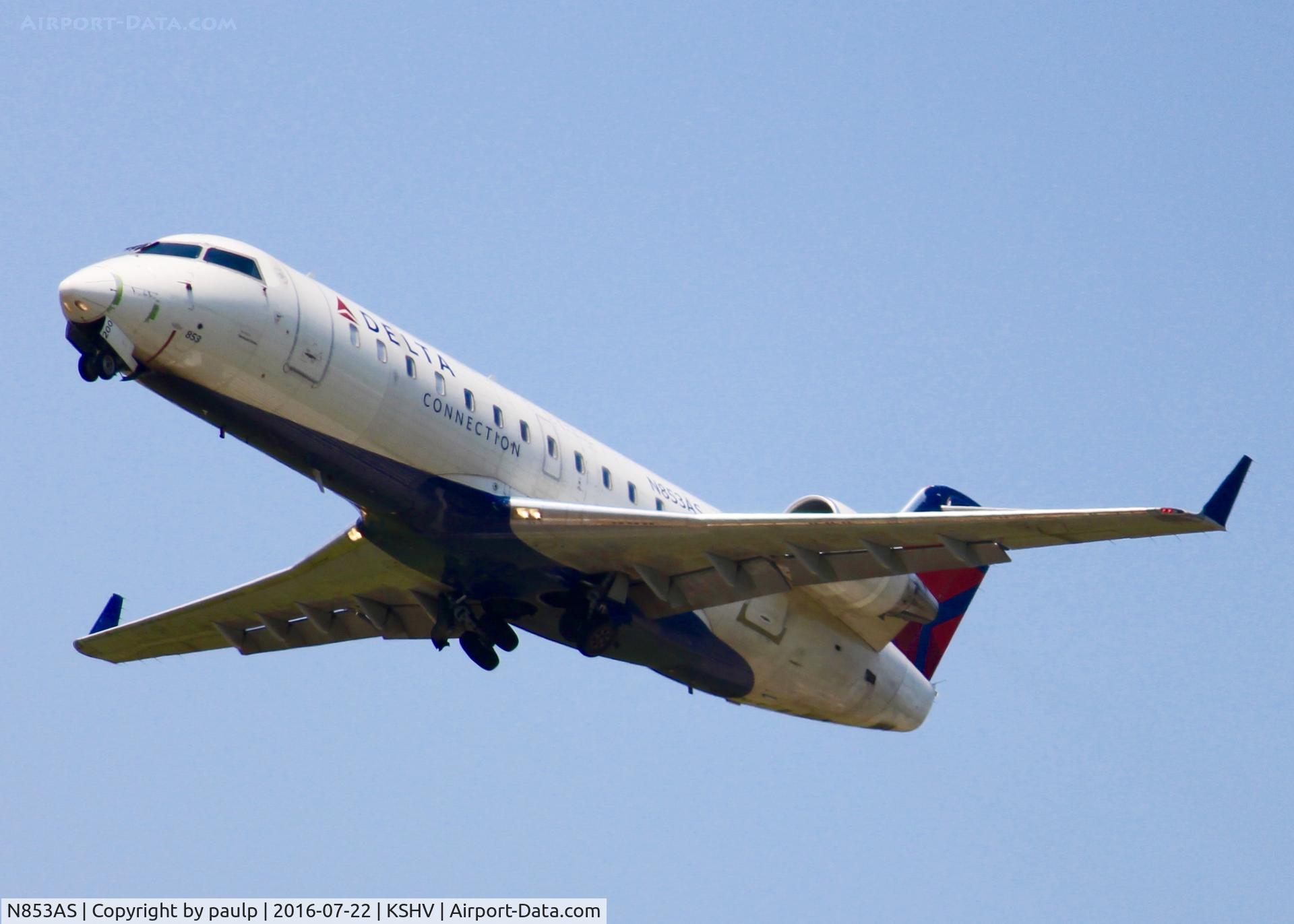 N853AS, 2000 Bombardier CRJ-200ER (CL-600-2B19) C/N 7374, At Shreveport Regional.