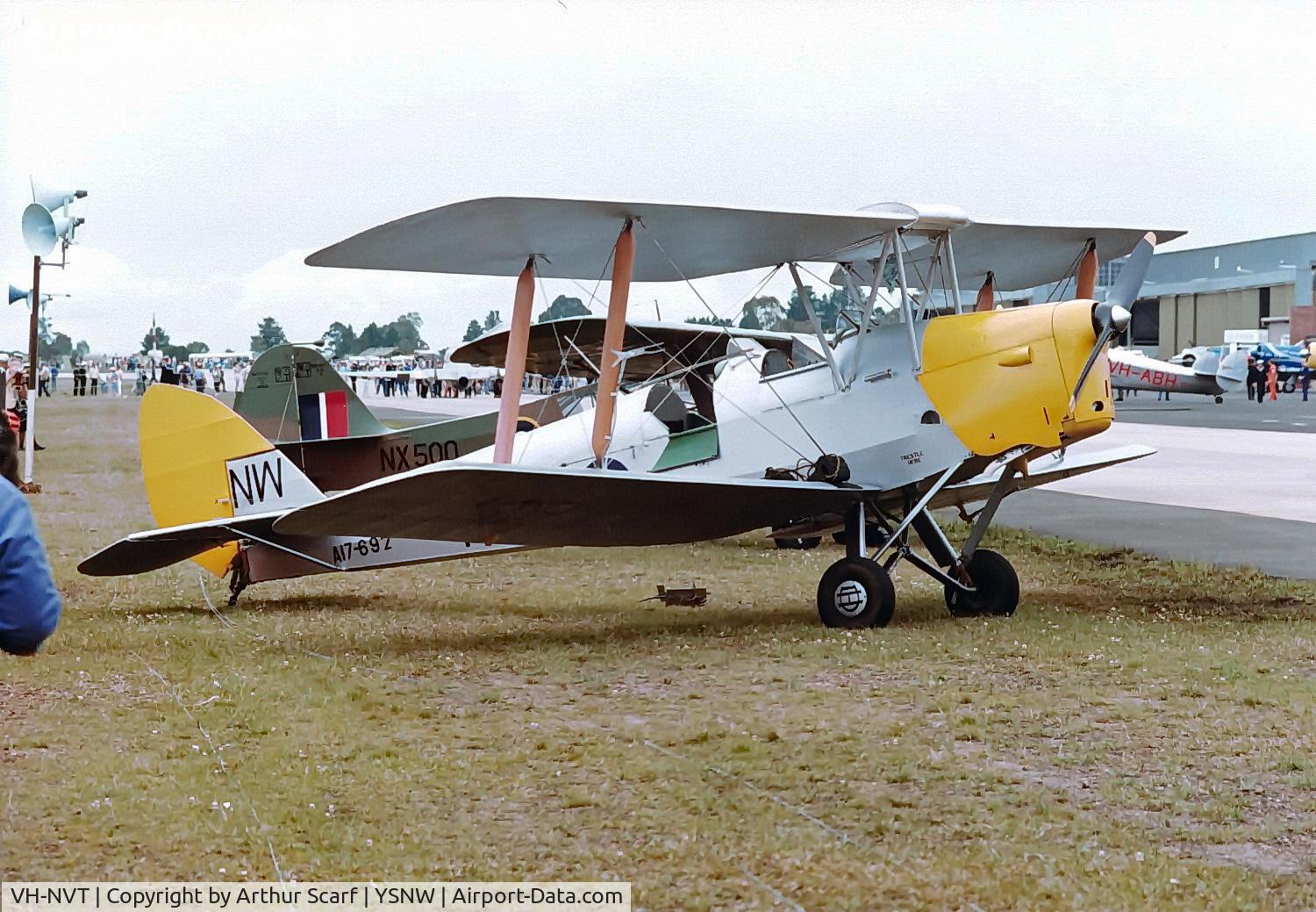 VH-NVT, 1944 De Havilland New Zealand DH-82A Tiger Moth C/N DHNZ165, NZ1485 c/n DHNZ165 c.1986