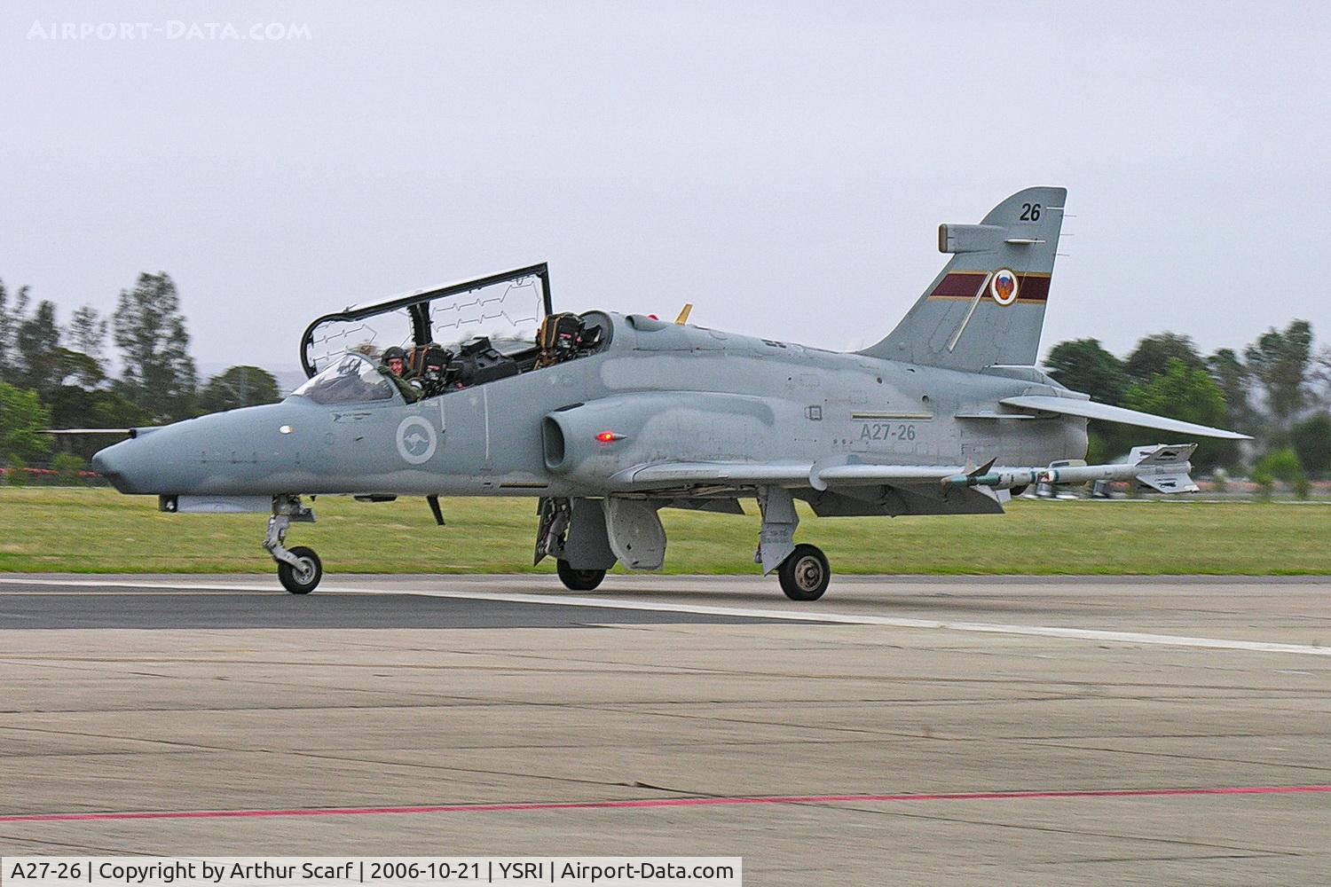 A27-26, British Aerospace Hawk 127 C/N DT26, British Aerospace Hawk Mk.127 LIF RAAF Richmond October 2006