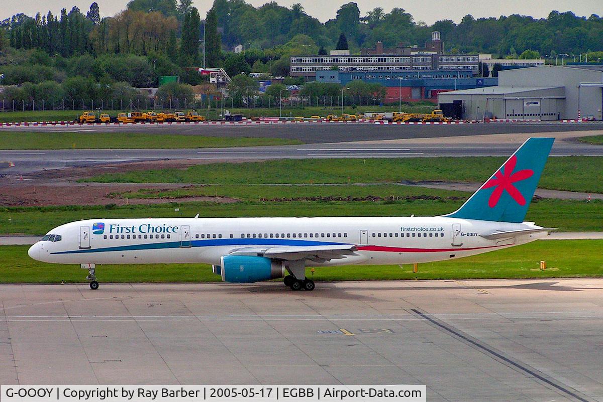 G-OOOY, 1998 Boeing 757-28A C/N 28203, Boeing 757-2Q8 [28203] (First Choice Airways) Birmingham Int'l~G 17/05/2005