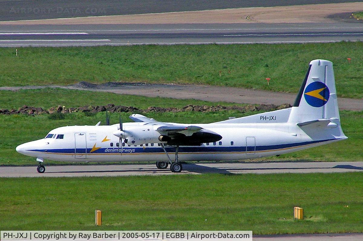 PH-JXJ, 1991 Fokker 50 C/N 20232, Fokker F-50 [20232] (Denim Air) Birmingham Int'l~G 17/05/2005