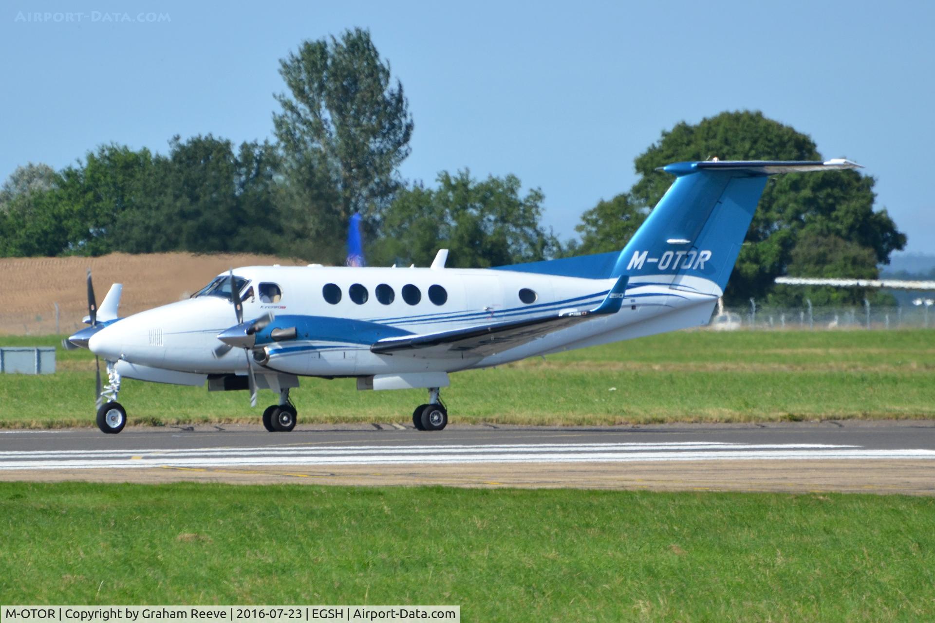 M-OTOR, 2014 Hawker Beechcraft B200GT King Air King Air C/N BY-200, About to depart from Norwich.