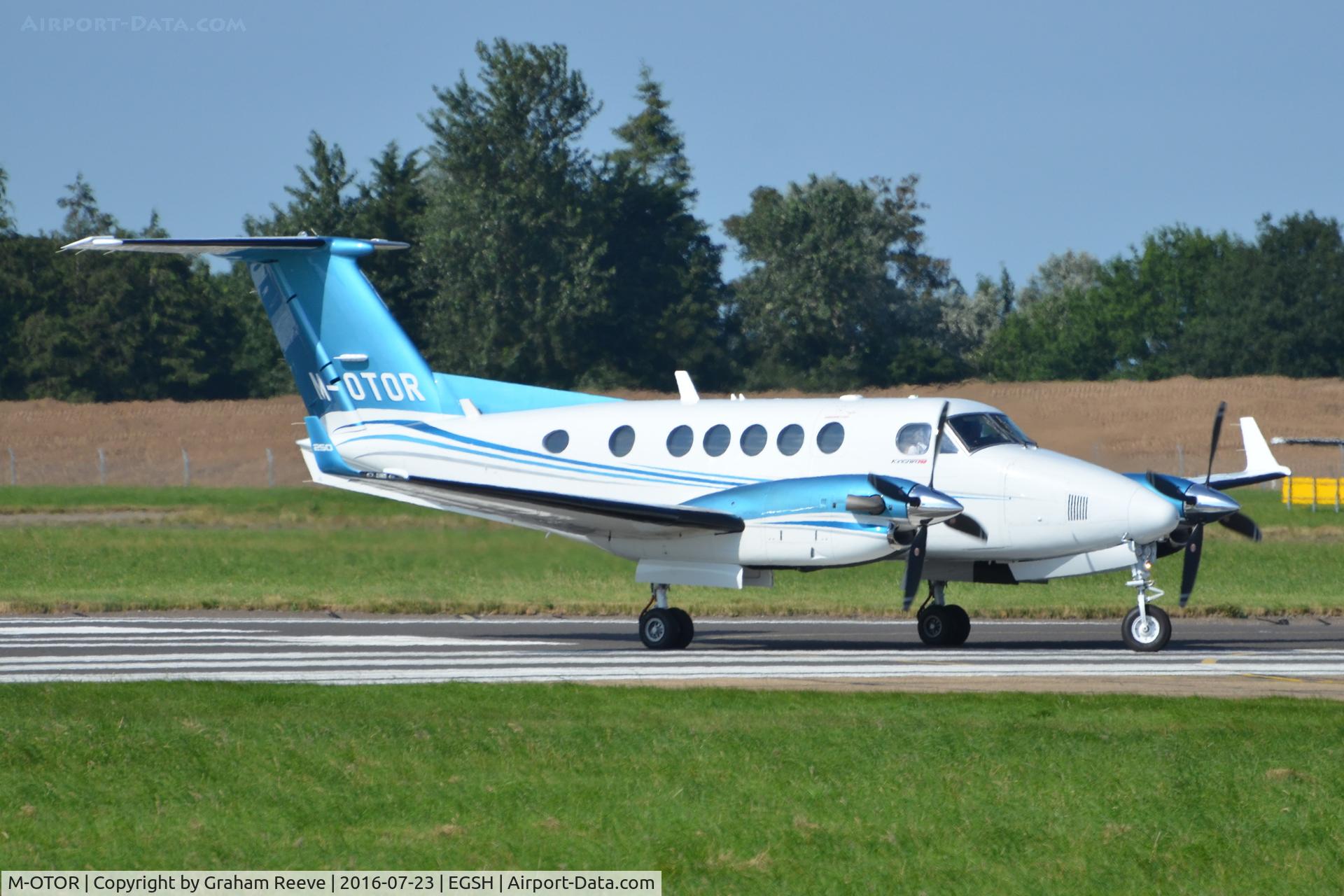 M-OTOR, 2014 Hawker Beechcraft B200GT King Air King Air C/N BY-200, About to depart from Norwich.