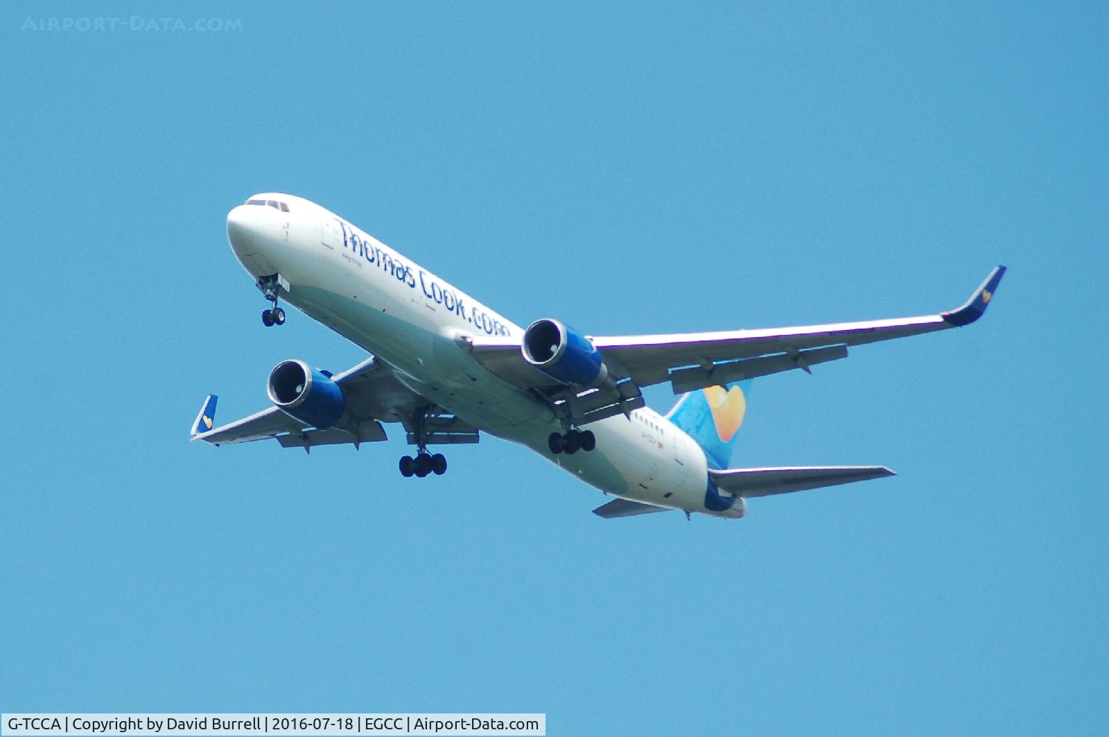 G-TCCA, 1994 Boeing 767-31K C/N 27205, Thomas Cook G-TCCA on approach to Manchester Airport.