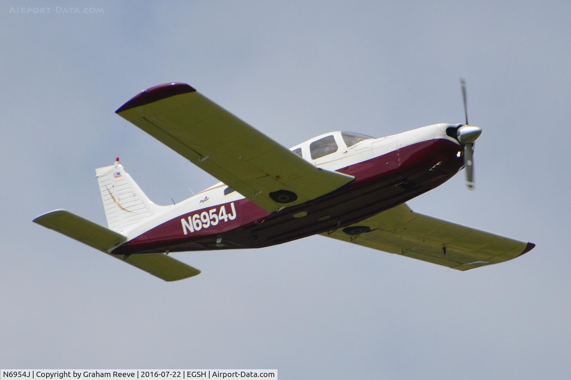 N6954J, 1976 Piper PA-32R-300 Cherokee Lance C/N 32R-7680394, Over head at Norwich.