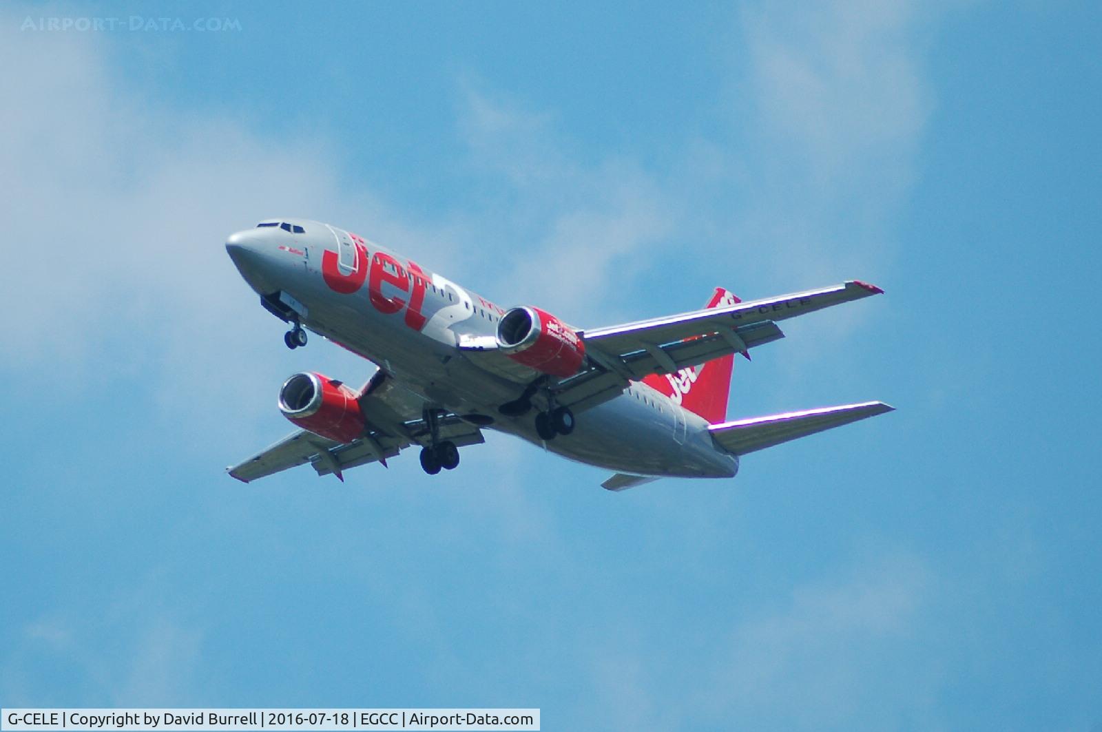 G-CELE, 1988 Boeing 737-33A C/N 24029, Jet2.com G-CELE on approach to Manchester Airport.