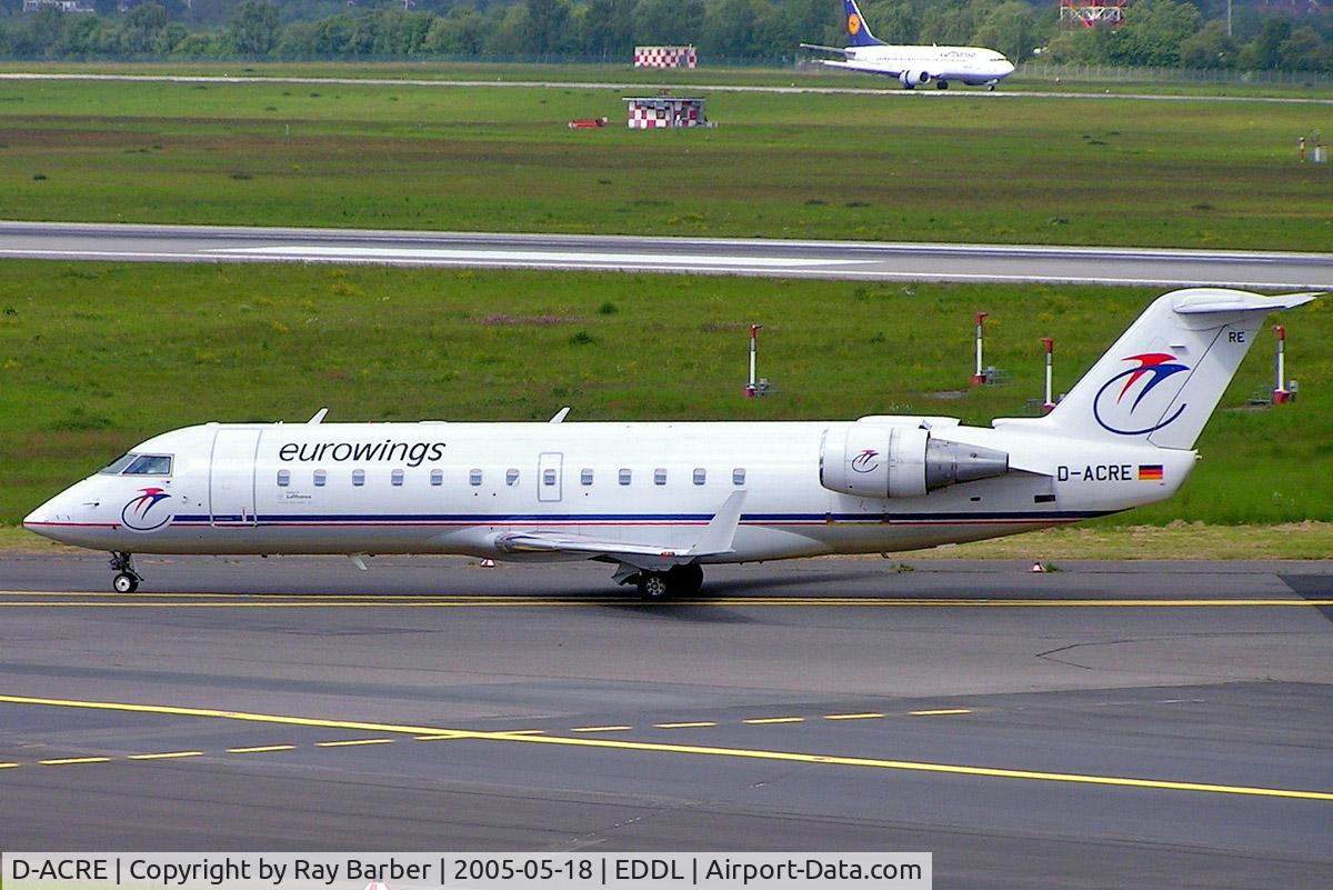 D-ACRE, 2002 Bombardier CRJ-200ER (CL-600-2B19) C/N 7607, Canadair CRJ-200LR [7607] [Eurowings) Dusseldorf~D 18/05/2006