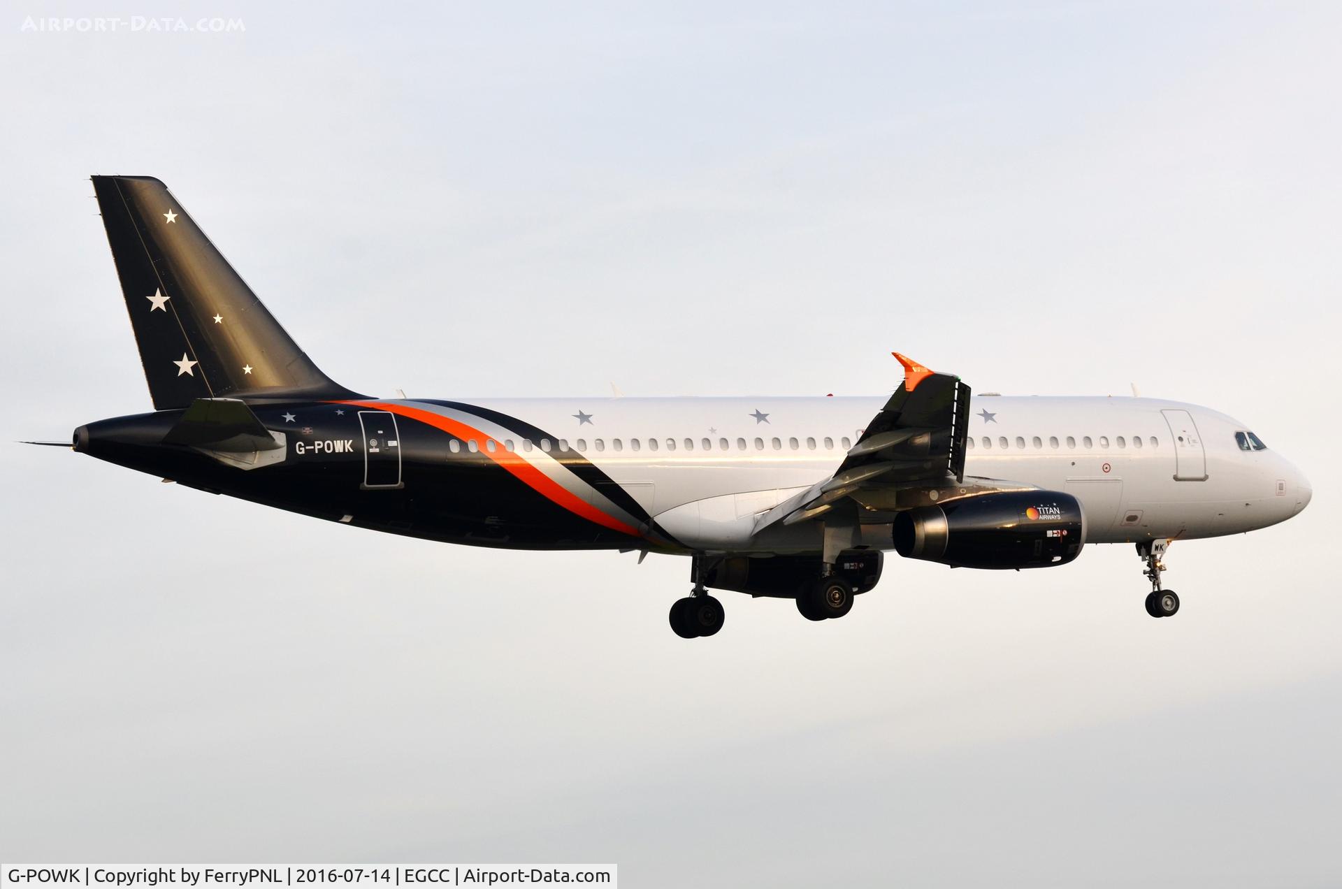 G-POWK, 2011 Airbus A320-233 C/N 4701, Titan Airways A320 operating holiday flights out of MAN.
