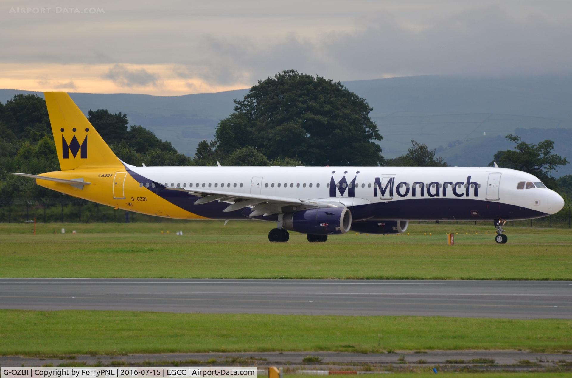 G-OZBI, 2007 Airbus A321-231 C/N 2234, Monarch A321 taxies to the runway.