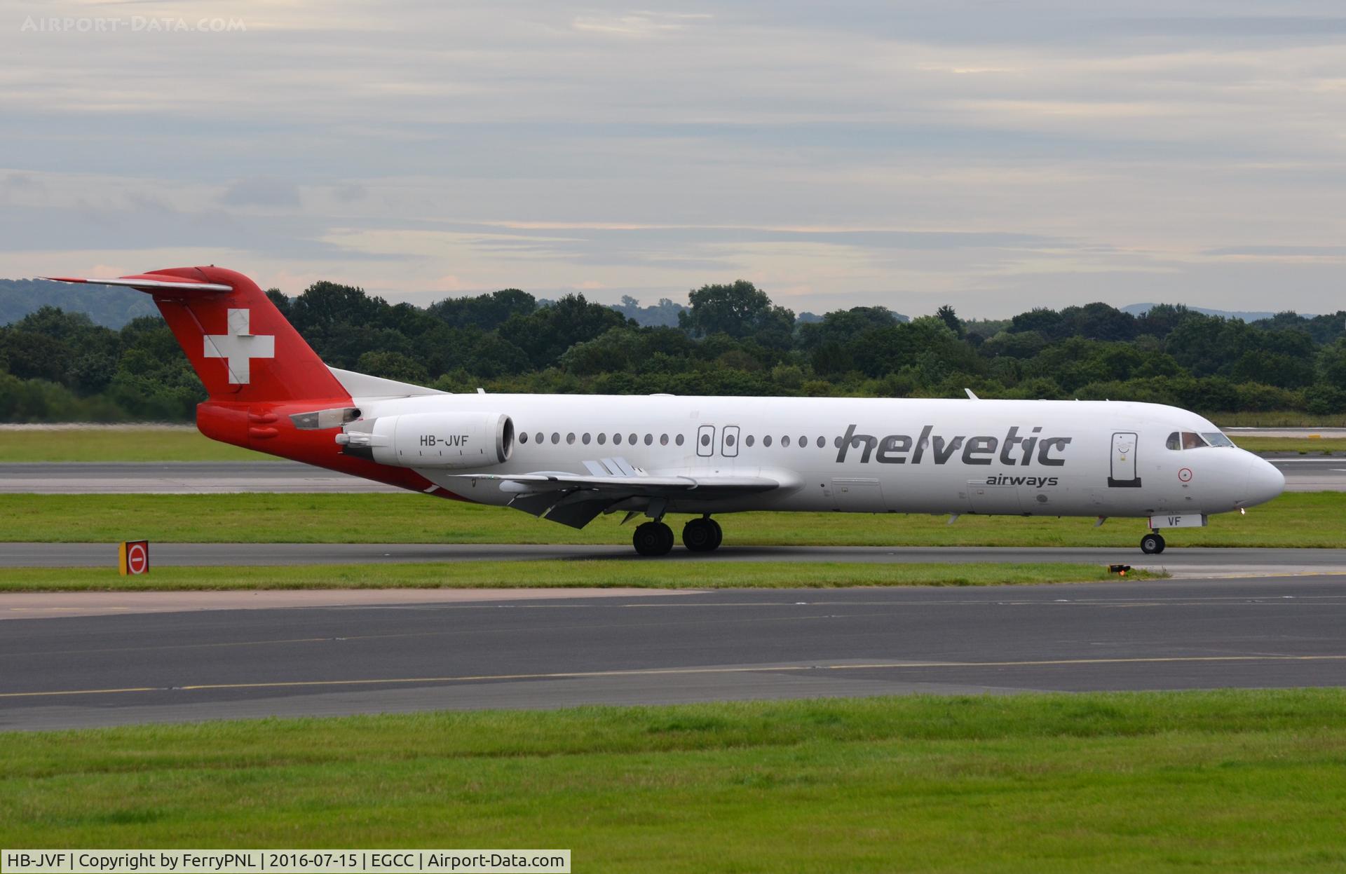 HB-JVF, 1993 Fokker 100 (F-28-0100) C/N 11466, Helvetic Fk100 operating a Swiss flight.