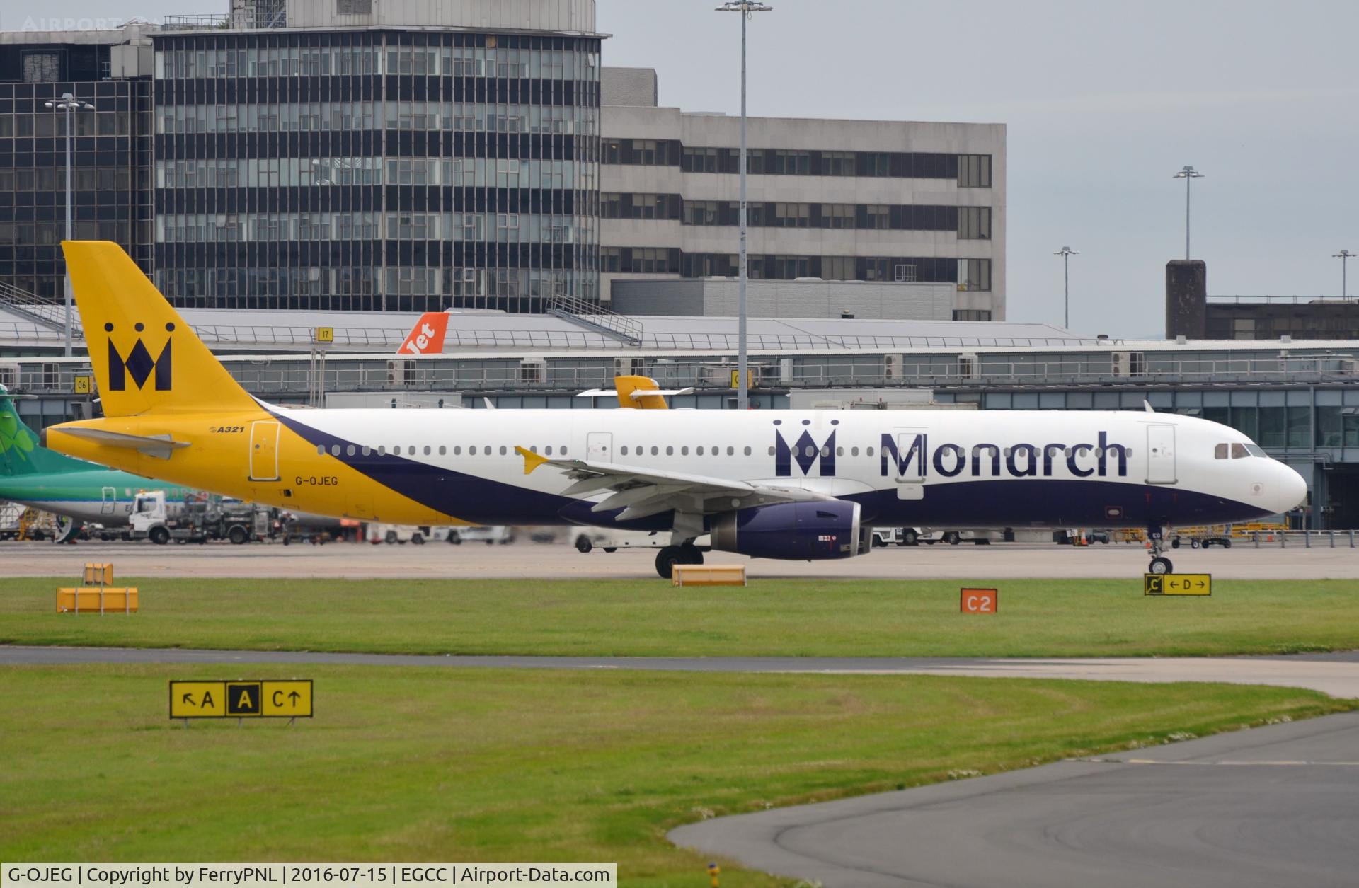 G-OJEG, 1999 Airbus A321-231 C/N 1015, Monarch A321 taxiing for departure.