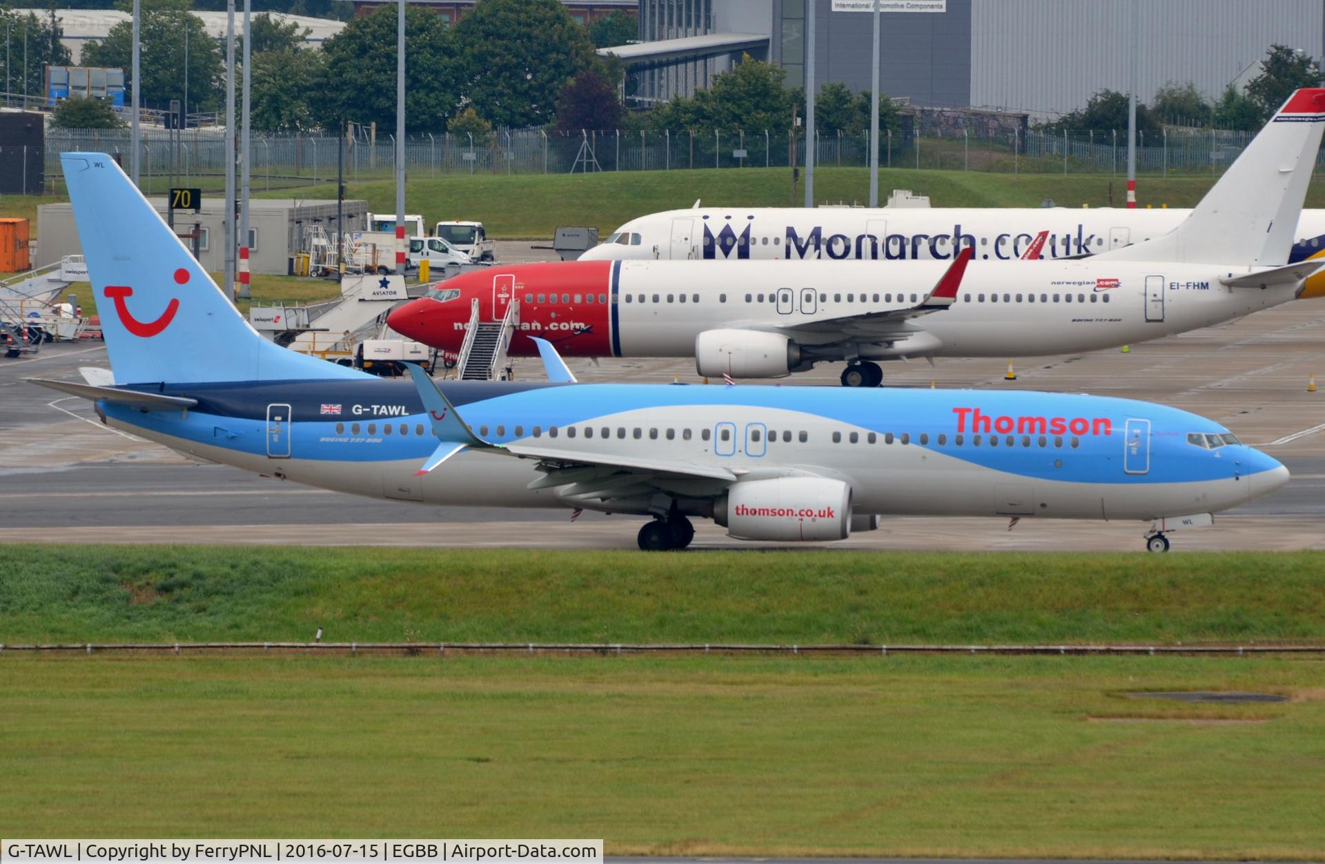 G-TAWL, 2012 Boeing 737-8K5 C/N 37243, Thomson B738 arrived in BHX