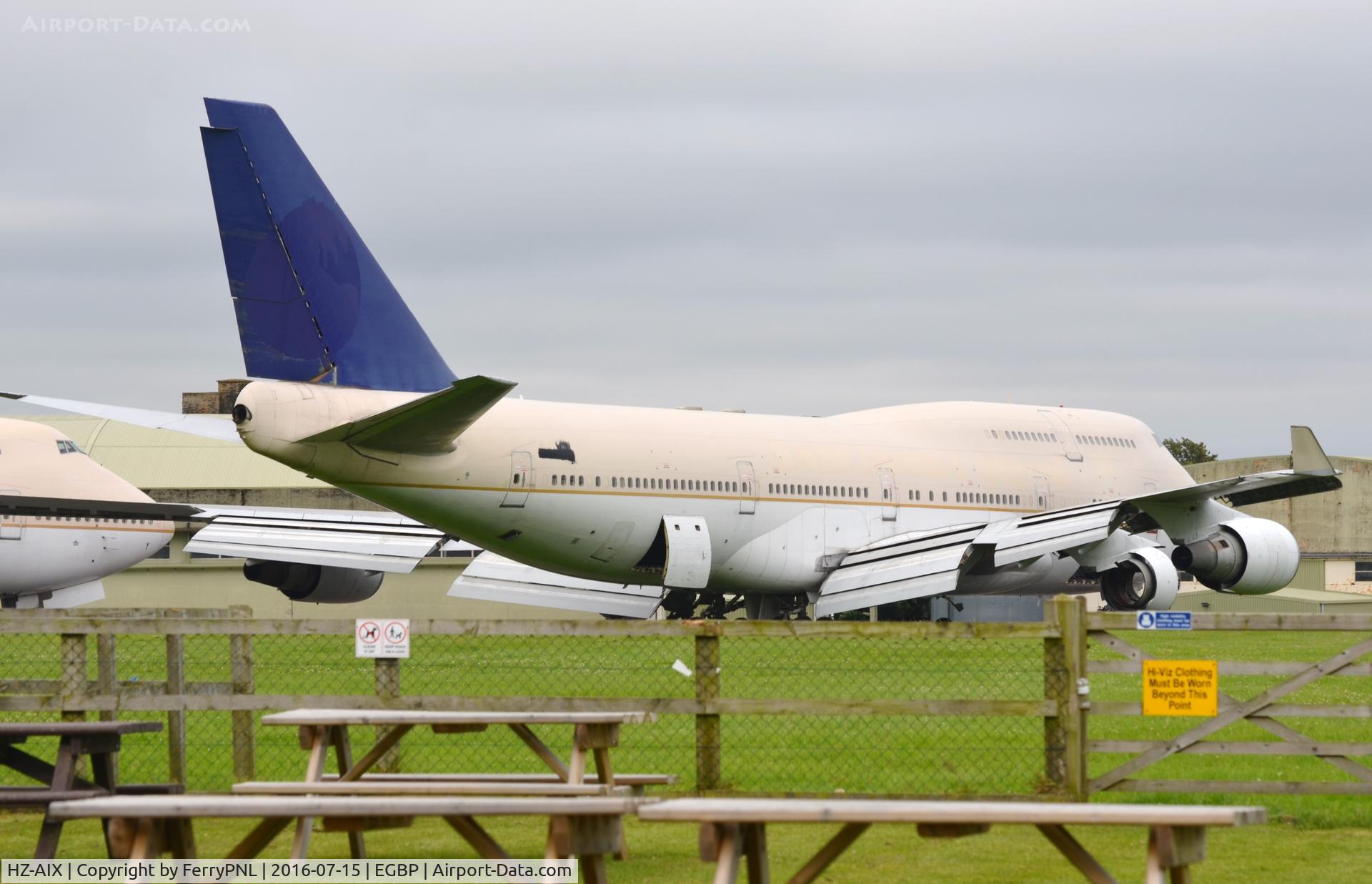 HZ-AIX, 1998 Boeing 747-468 C/N 28341, Parting-out already started for this ex Saudi B744. HZ-AIY is parked next to it.
