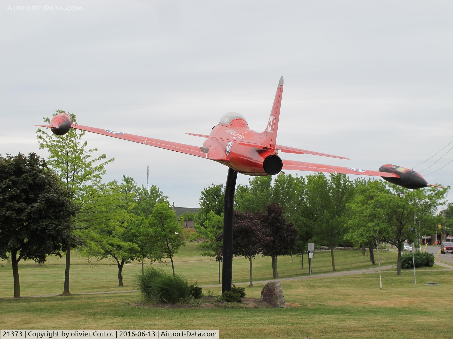 21373, 1954 Canadair CT-133 Silver Star 3 C/N T33-373, in a park
